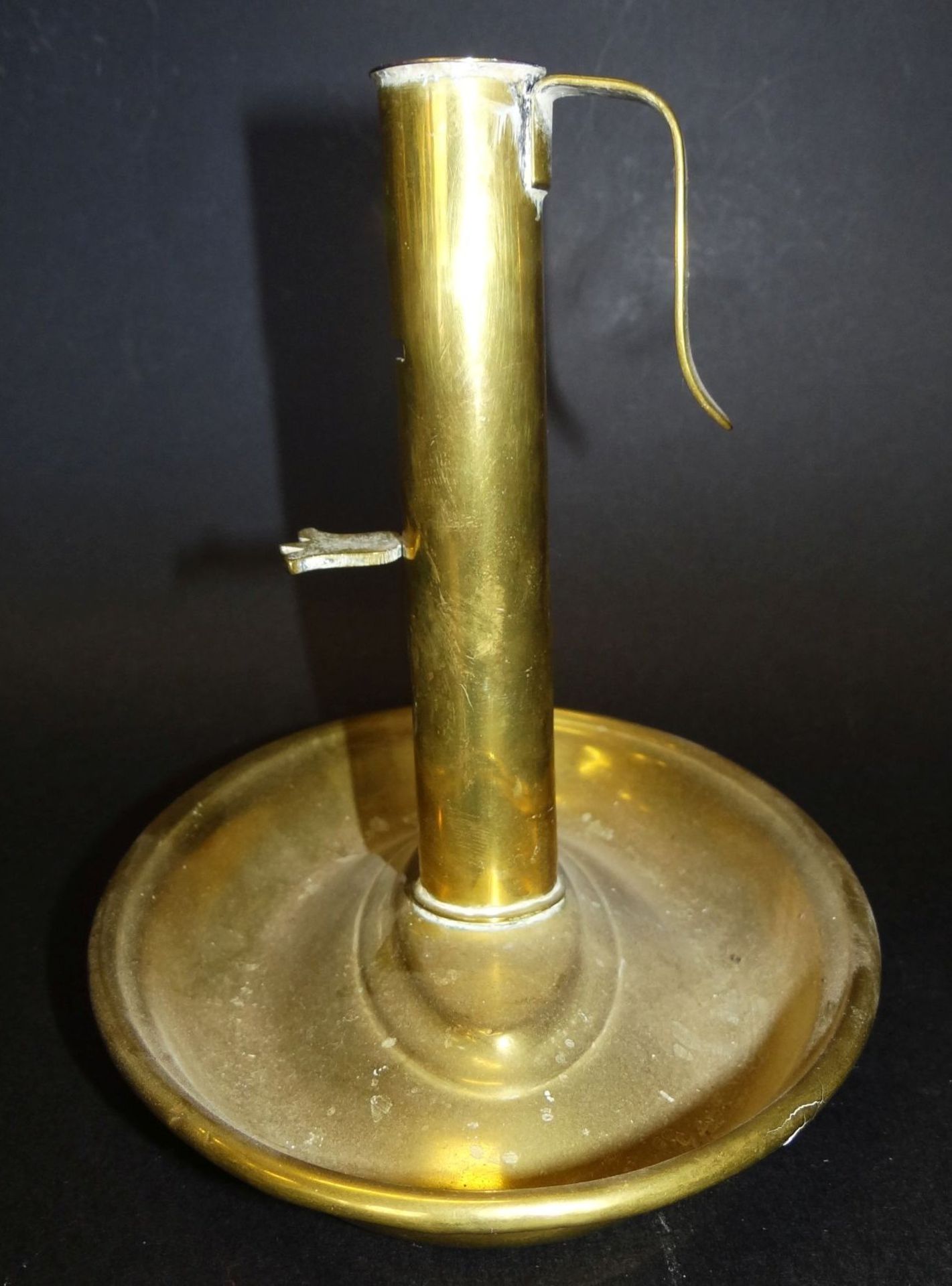 Schiede-Leuchter mit ovaler Schale, Messing, H-16 cm, 20x14 cm - Bild 3 aus 5