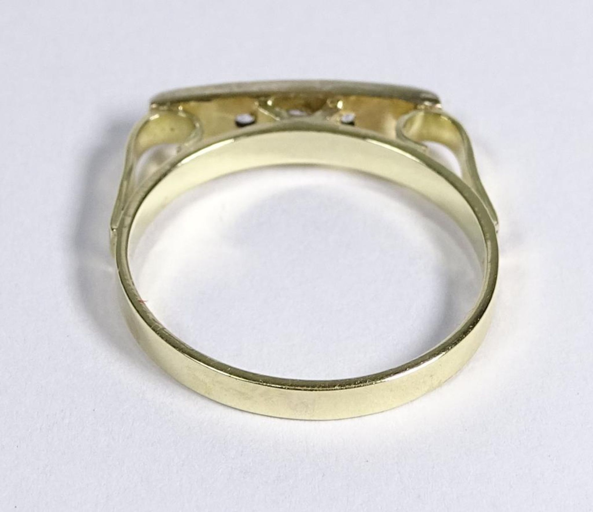 585er GG Ring mit Diamanten, 2,56gr, RG 55/56 - Bild 4 aus 4