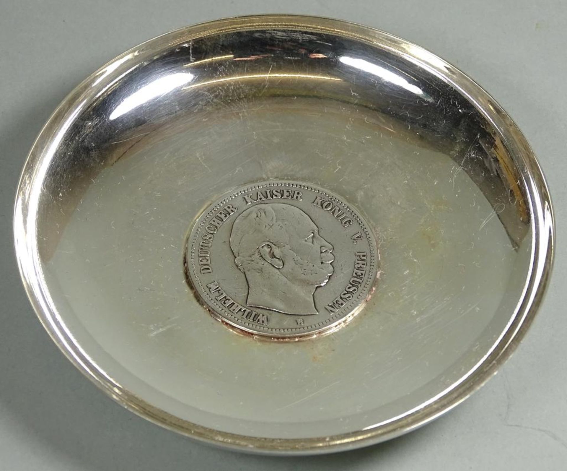 Münzschale,Silber 925/000, mittig Fünf Mark 1876,König v. Preussen,d-10,5cm, 86,8