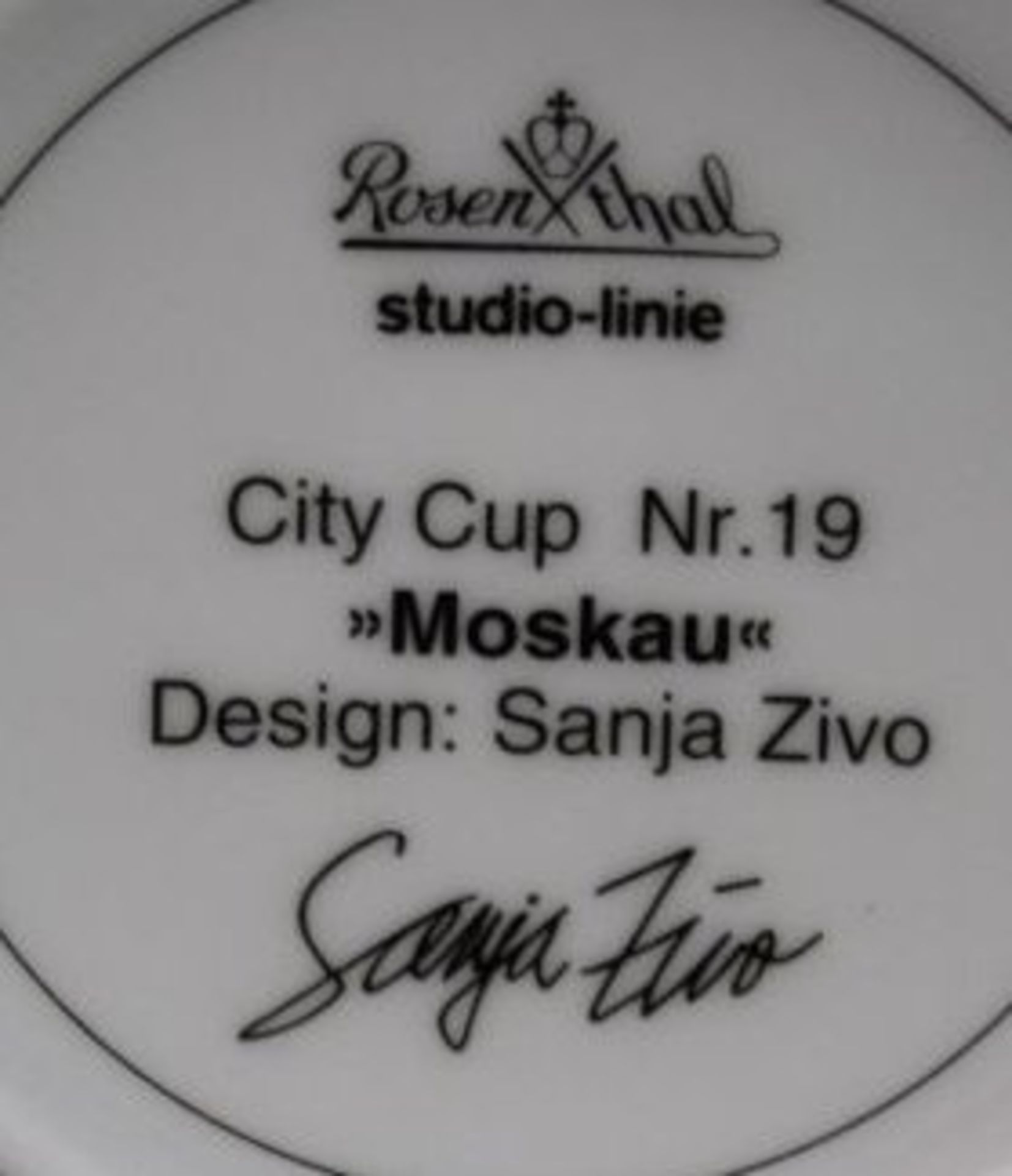 City Cup Nr. 19, Moskau, Rosenthal studio-line, Entw. Sanja Zivo, H-9cm. - Bild 4 aus 4