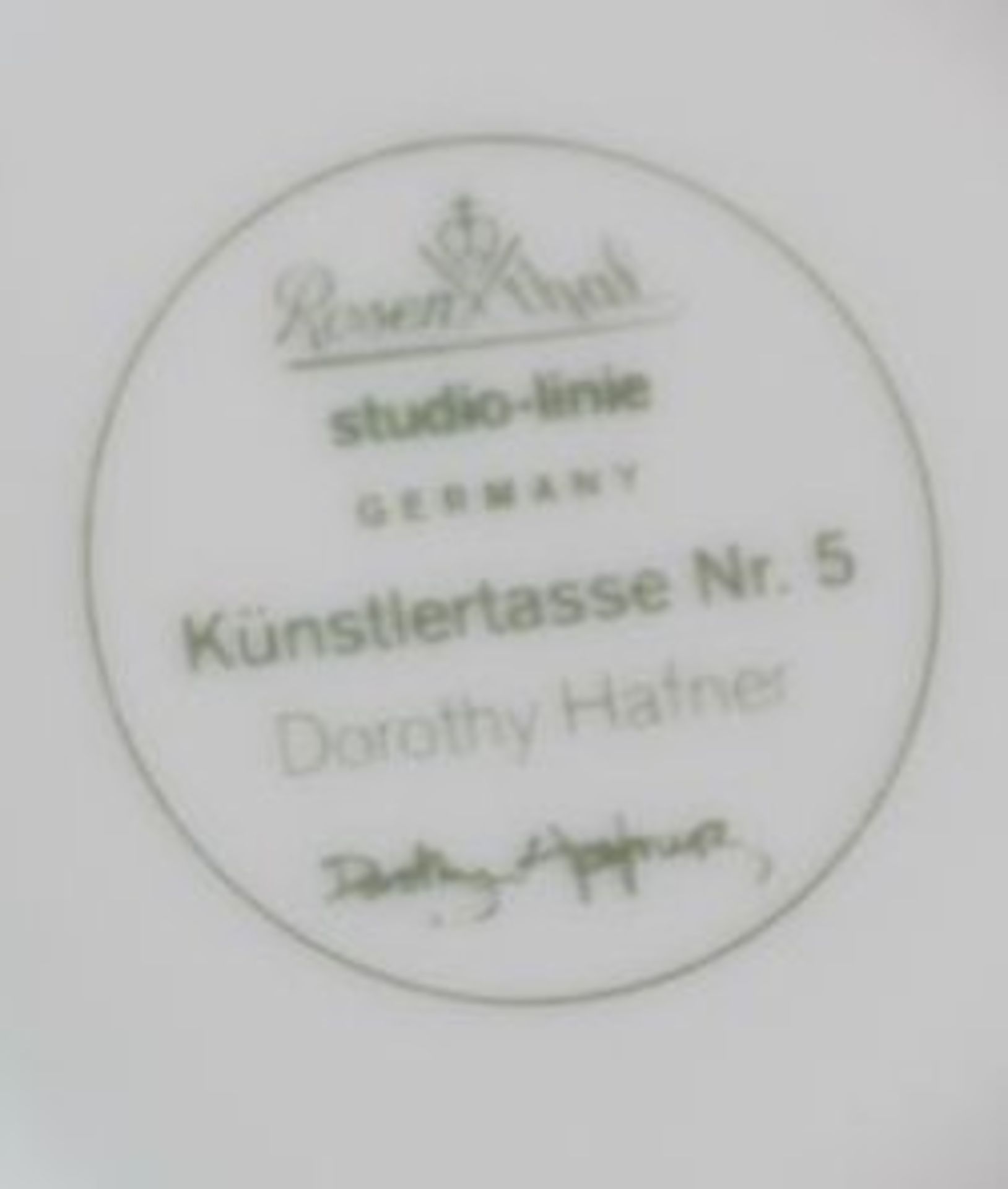 Hafner, Dorothy Künstlertasse "Nr. 5" , Rosenthal studio-line, Tasse H-6,5cm. - Bild 3 aus 3