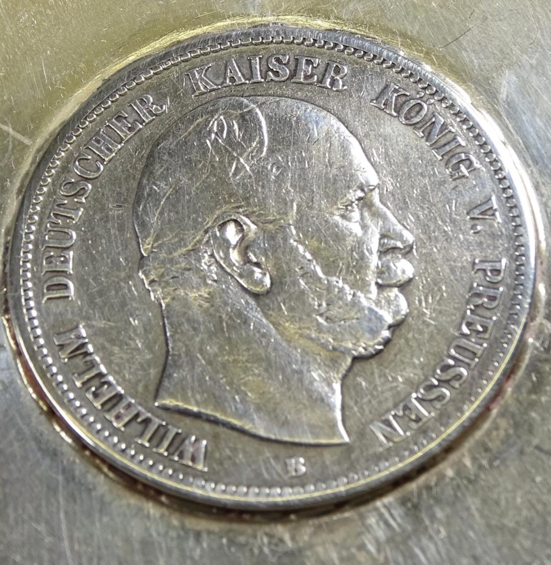 Münzschale,Silber 925/000, mittig Fünf Mark 1876,König v. Preussen,d-10,5cm, 86,8 - Bild 2 aus 4