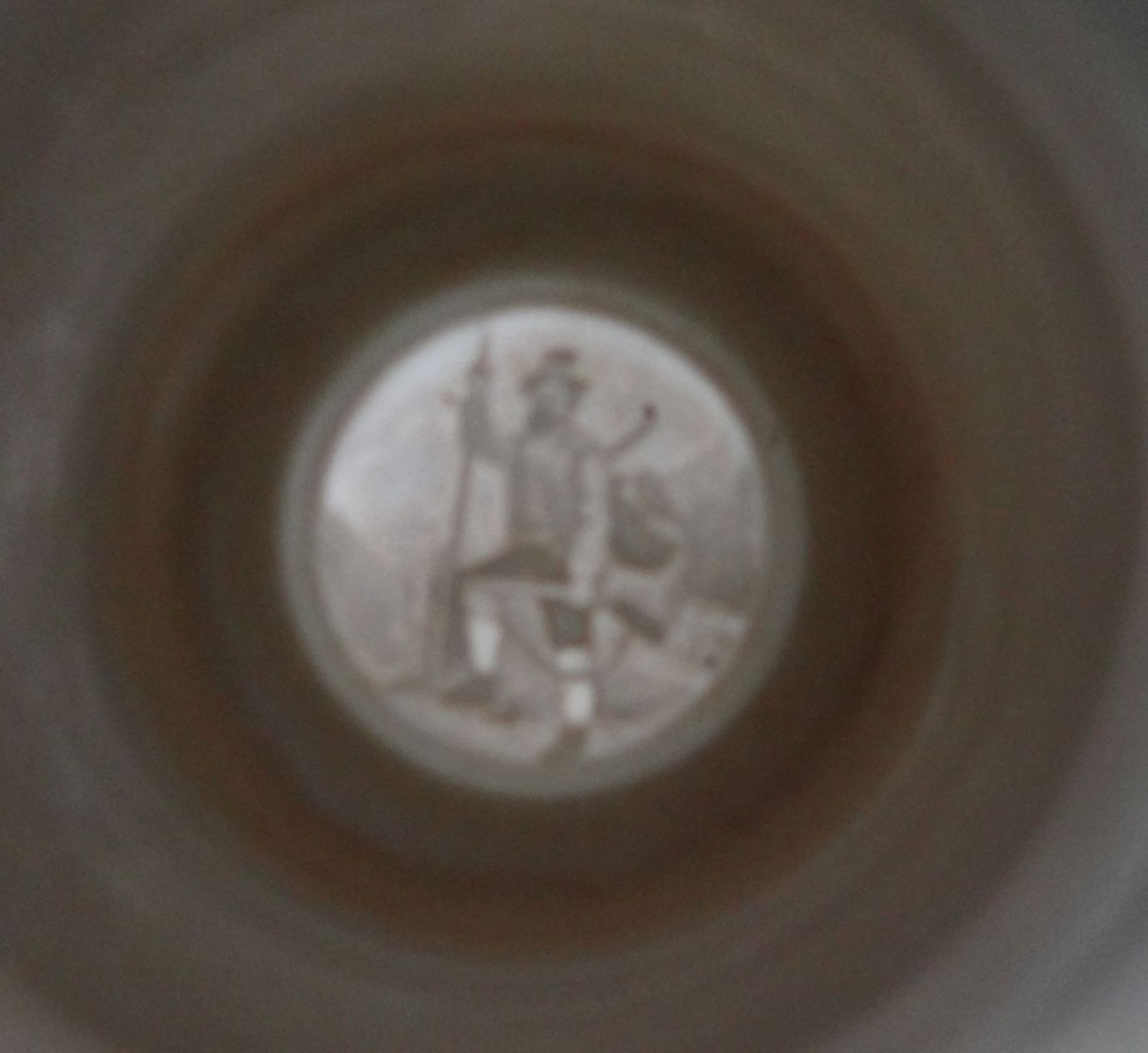 Bierkrug "Das gschamige Dirndl" mit Lithophanie, 0,4 L, berieben, H-13,5 cm - Bild 5 aus 7