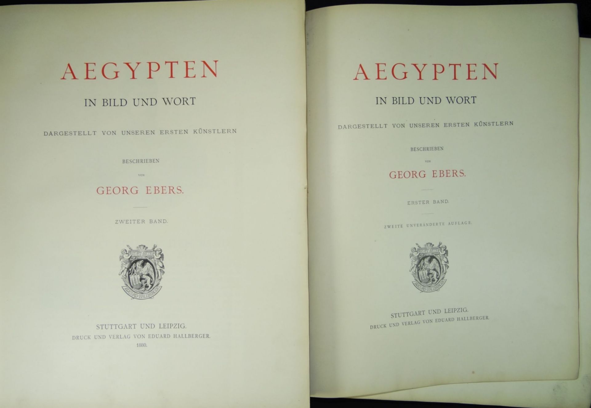 Ebers Georg, Aegypten, Ägypten in Bild und Wort Band I und II, 1879, Bde., Folio. 387/432 S., mit - Bild 2 aus 10