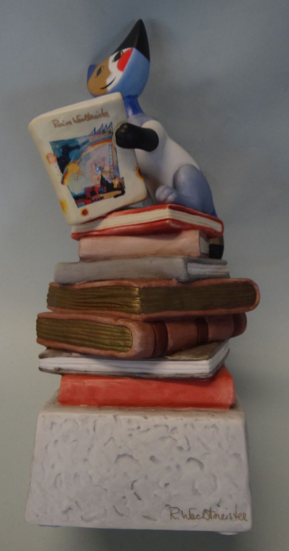 gr. Goebel-Katze auf Bücher, Spieluhr von Goebel nach R.Wachtmeister, H-23 c - Bild 5 aus 7