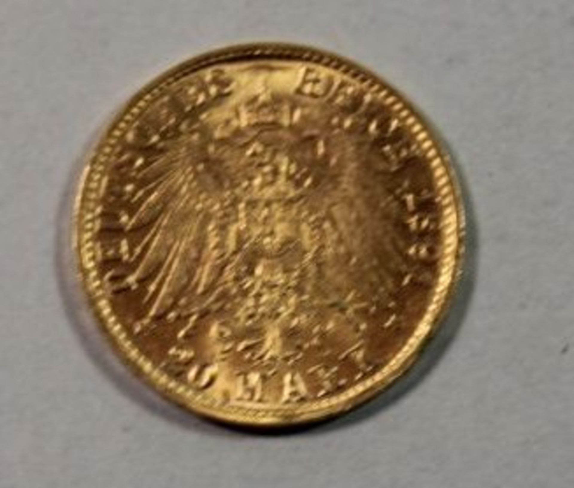 Deutsches Reich 20 Mark, GG 900 Preussen, Wilhelm II , 1891 A, ca. 8gr. - Bild 2 aus 2
