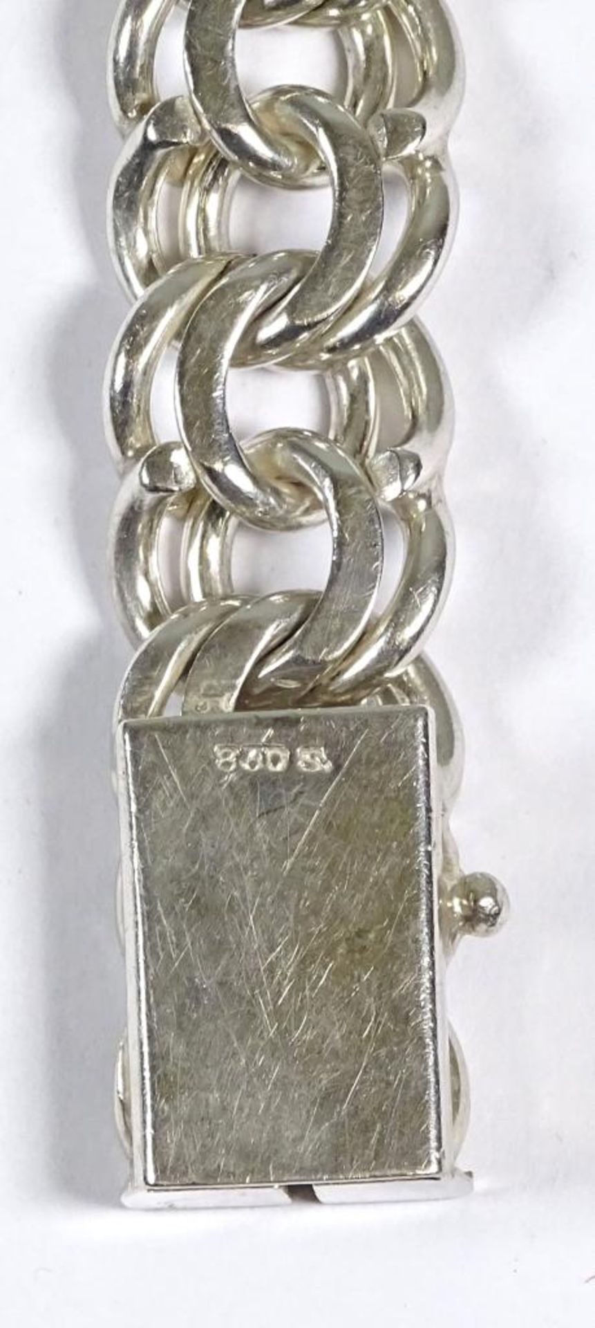 Massives Herren Armband, 830er Silber, b- 1,36cm,L-20cm, 52,8gr. - Bild 4 aus 6