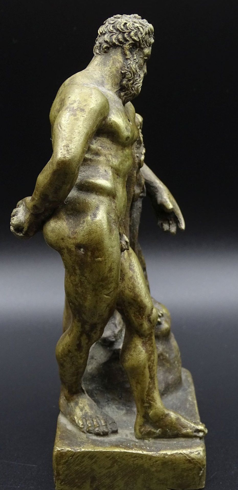 antike Bronze, griechischer Athlet?, Alters-u. Gebrauchsspuren, H-14 cm - Bild 5 aus 6