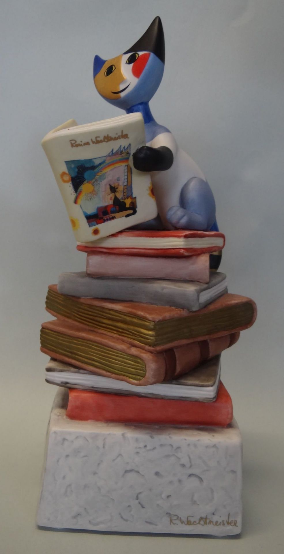 gr. Goebel-Katze auf Bücher, Spieluhr von Goebel nach R.Wachtmeister, H-23 c