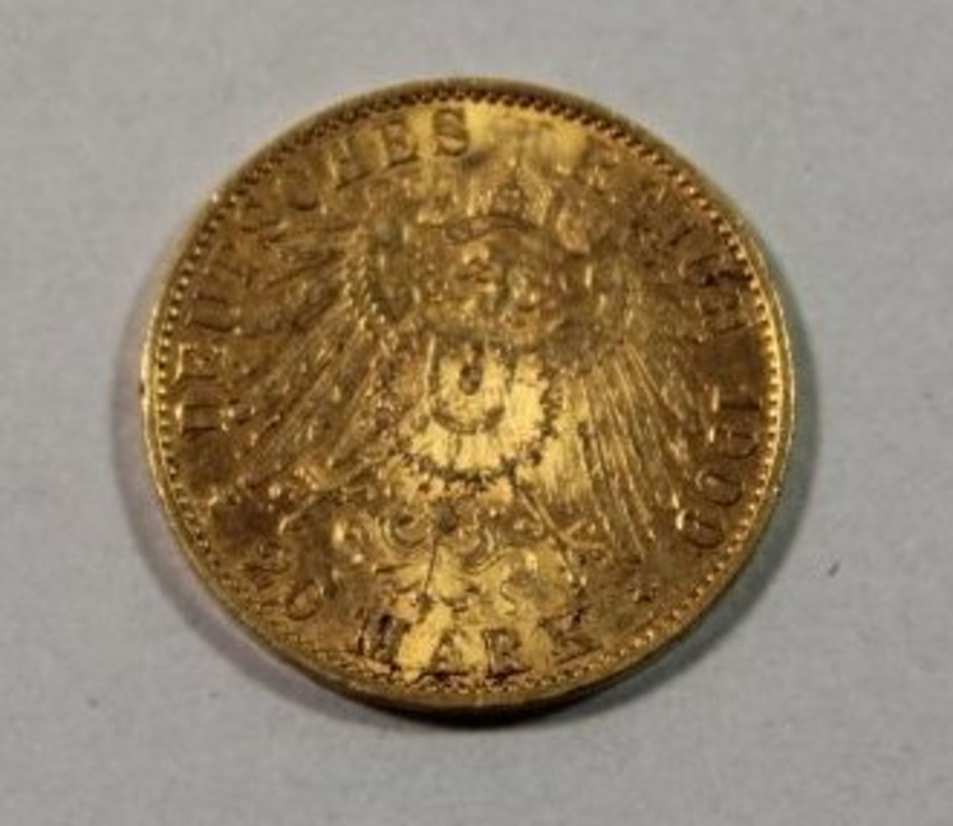 Deutsches Reich 20 Mark, GG 900 Preussen, Wilhelm II , 1909 A, ca. 8gr. - Bild 2 aus 2