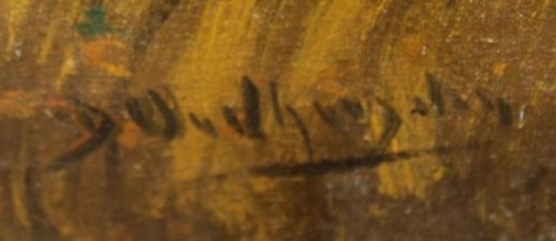 unleserl.signierte Bauernkate, Öl/Leinwand, älter, ungerahmt, 50 x 70cm, leicht restaurierungs - Bild 2 aus 3