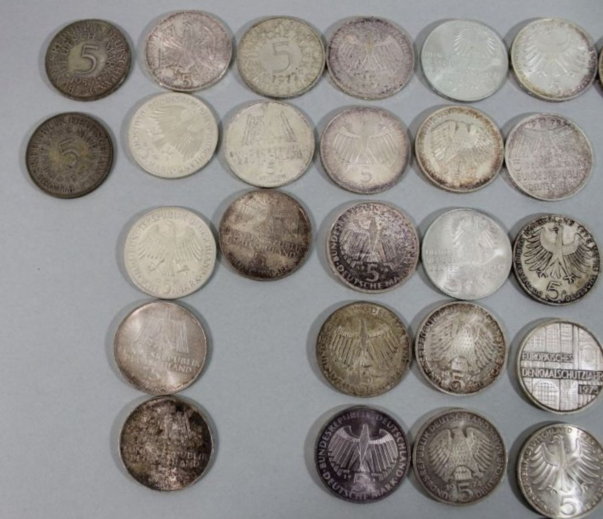 5 D-Mark Münzen zus. 200 DM, ab 1956. - Bild 3 aus 8