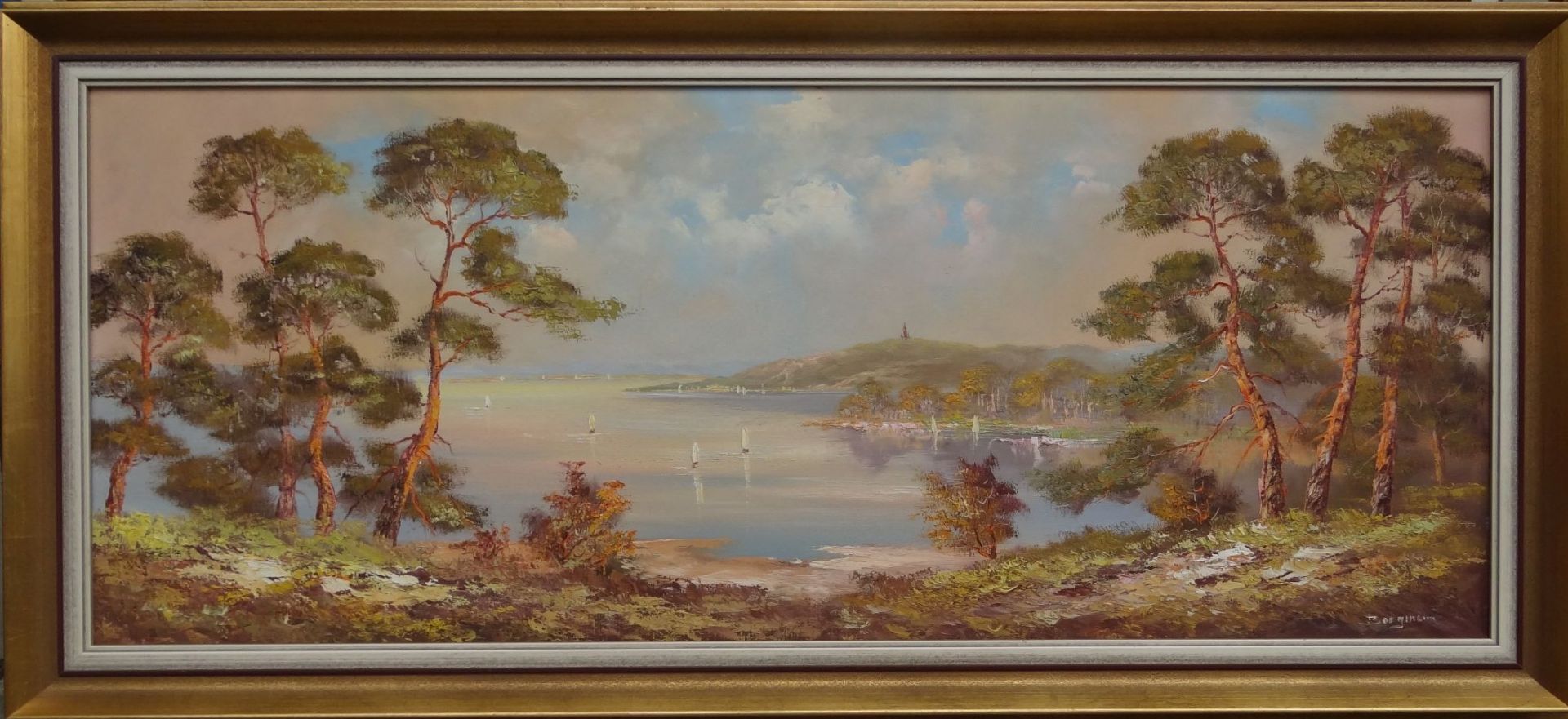 Bergmann "Wannsee bei Berlin", Öl/Leinen, gerahmt, RG 50x100 c - Bild 2 aus 6