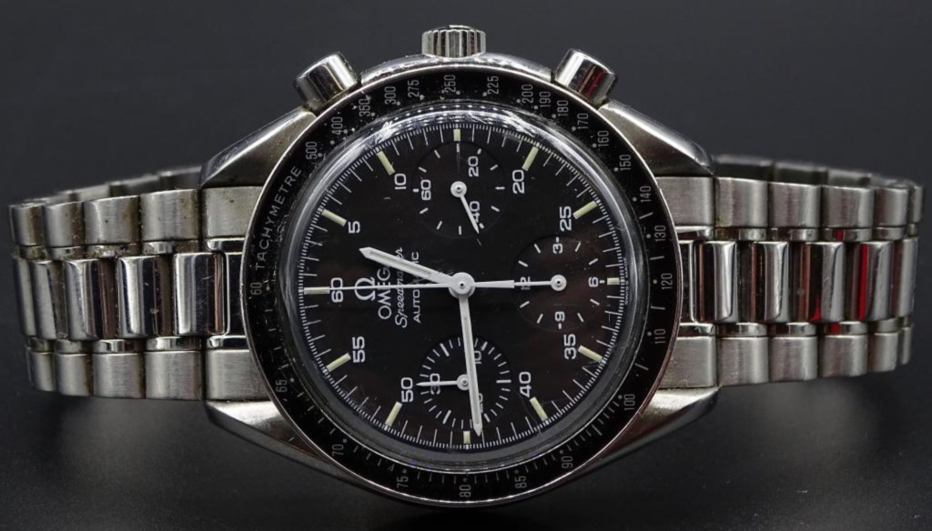 Vintage HAU "OMEGA Speedmaster",automatic Werk,Werk läuft,auf Band "811", Edelstahl,Gehäuse d-36, - Bild 8 aus 10