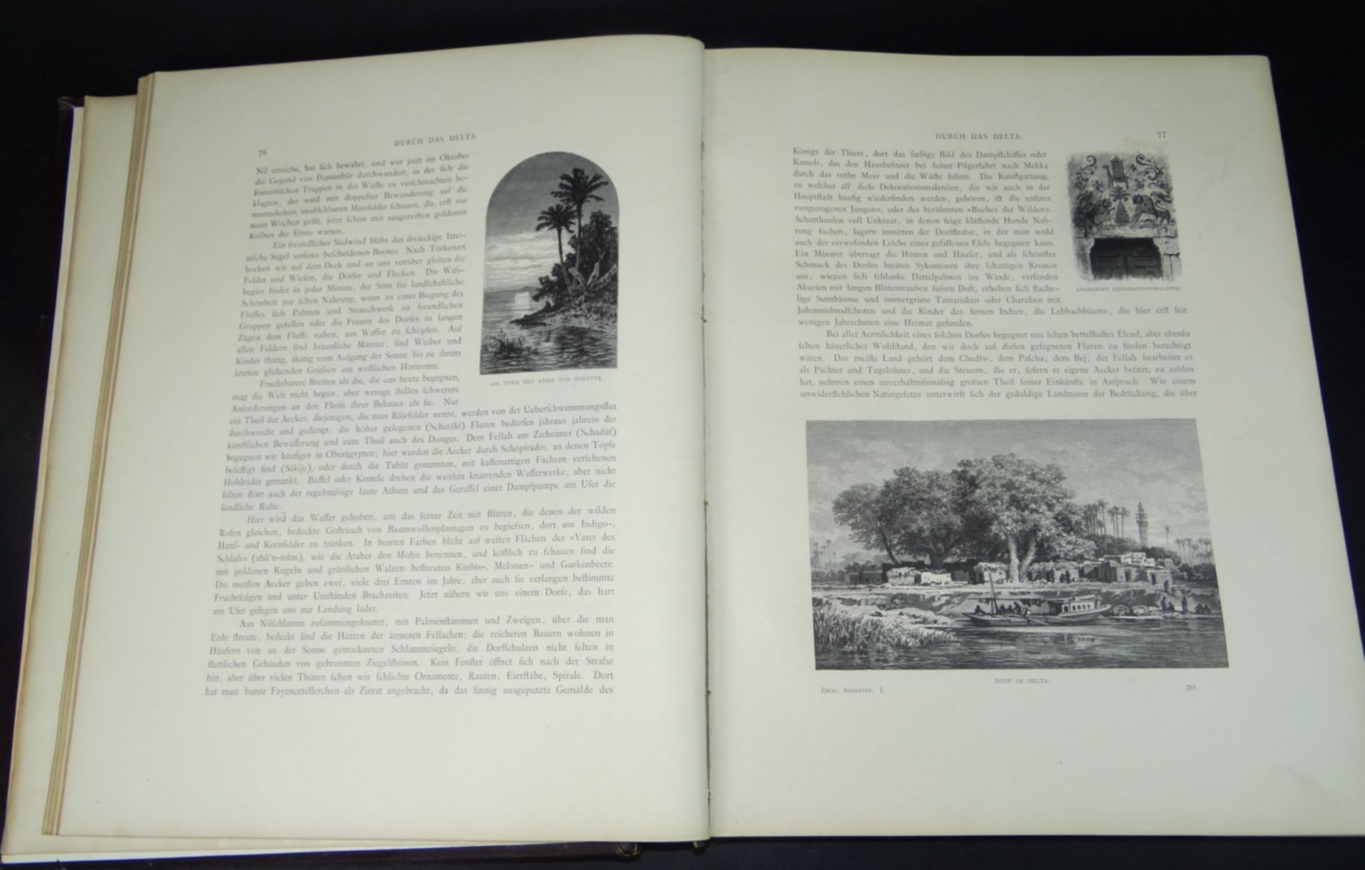 Ebers Georg, Aegypten, Ägypten in Bild und Wort Band I und II, 1879, Bde., Folio. 387/432 S., mit - Bild 4 aus 10