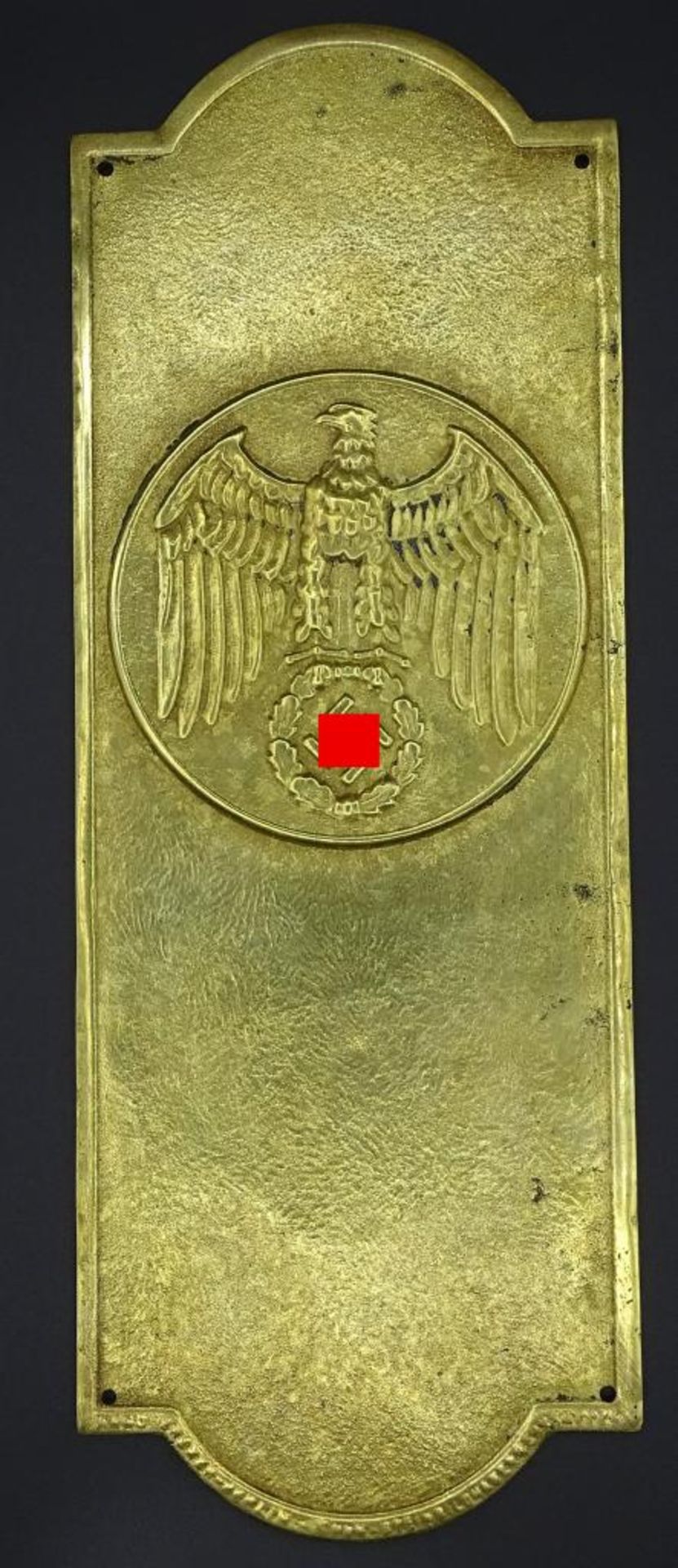 Messing Plakette mit Hoheitszeichen,25x9,3cm,