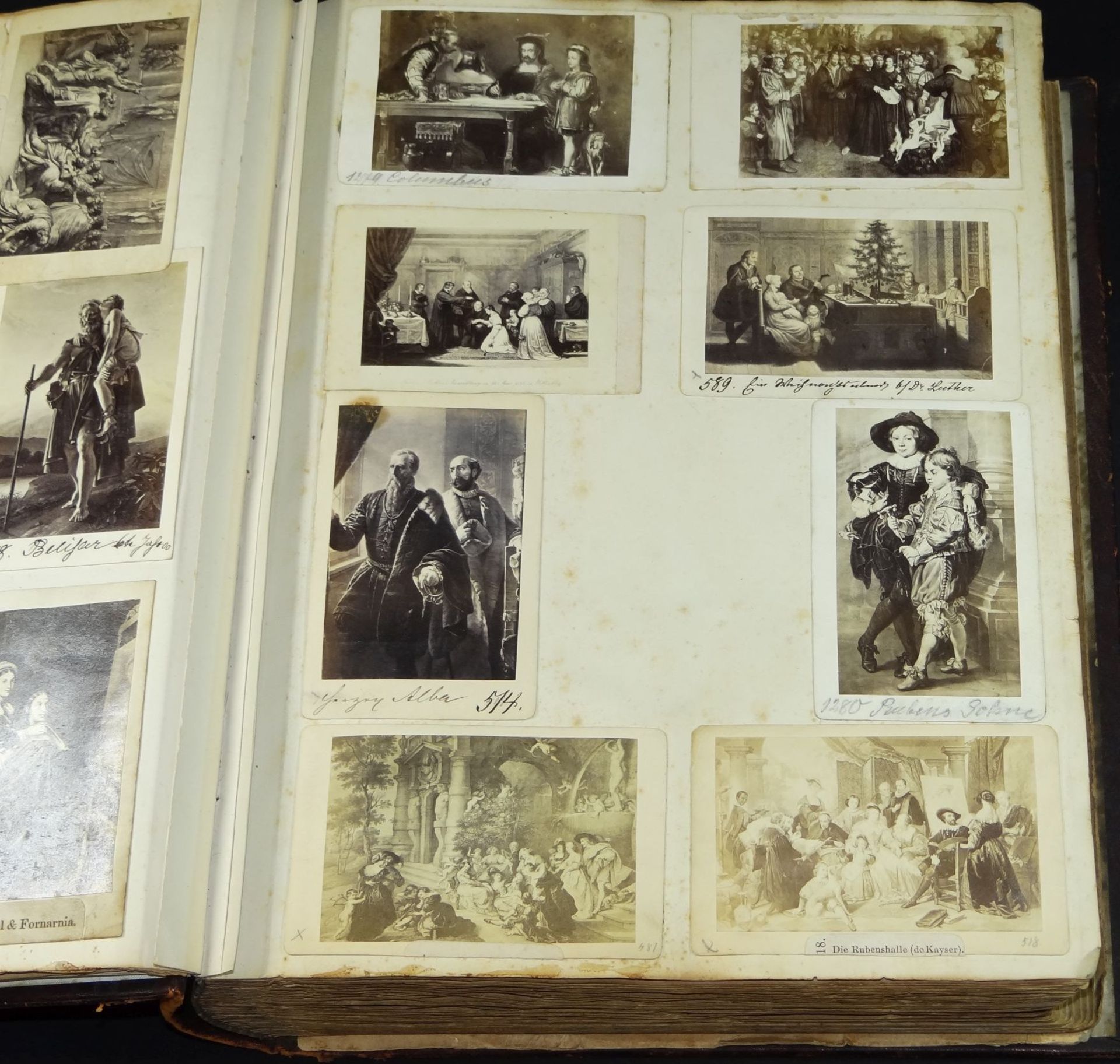2x grosse Bücher voller Sammelbildchen um 1870, wohl Stahlstiche, ca. 850 Stück, eingeklebt und - Bild 4 aus 10