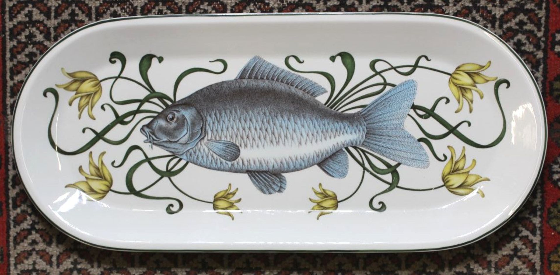 gr. ovale Fischplatte, Villeraoy u. Boch, 52 x 23,5cm-