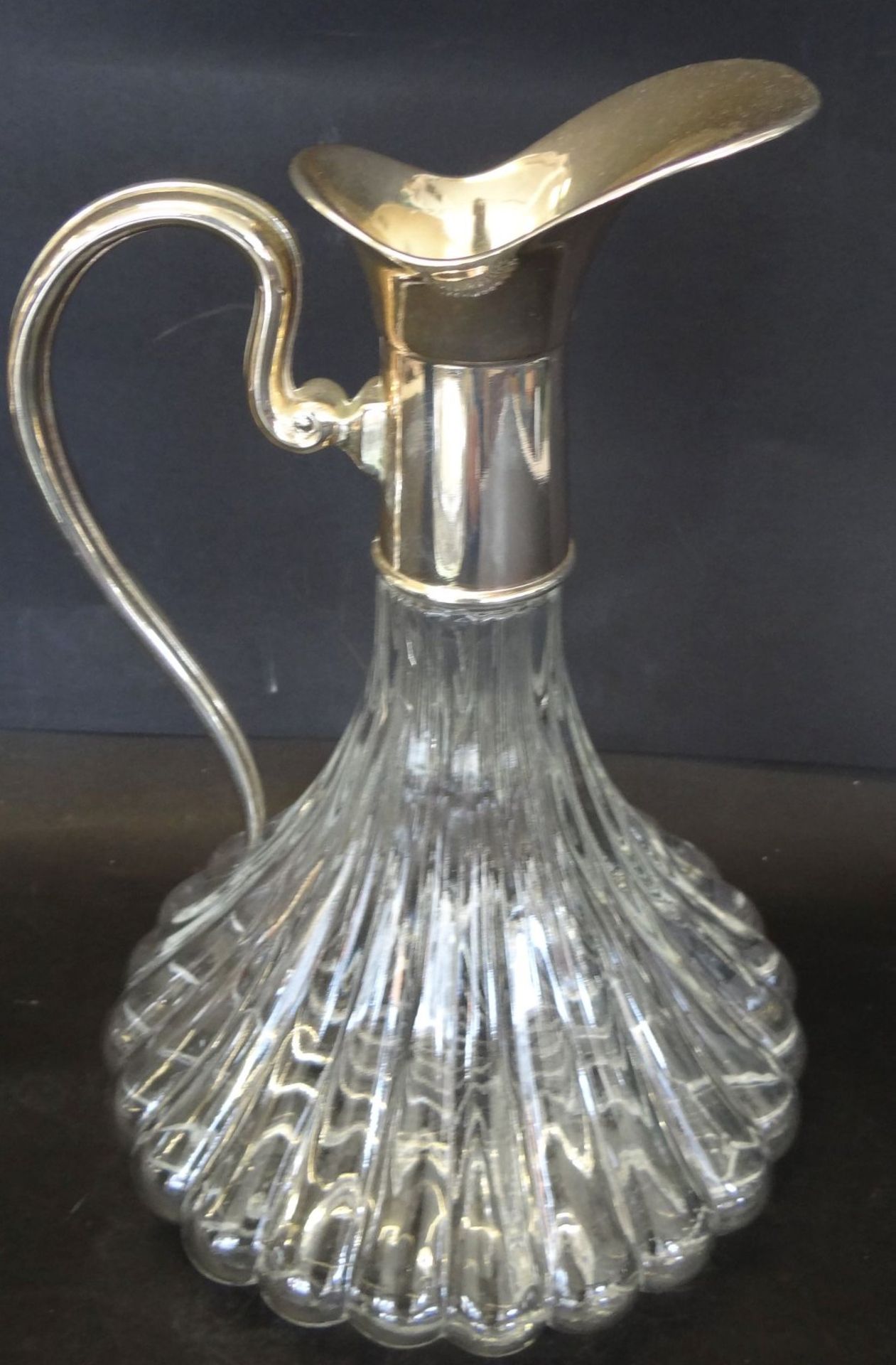 Henkelkrug, Kristall mit versilb. Montur und Griff, H-24 cm - Bild 3 aus 4