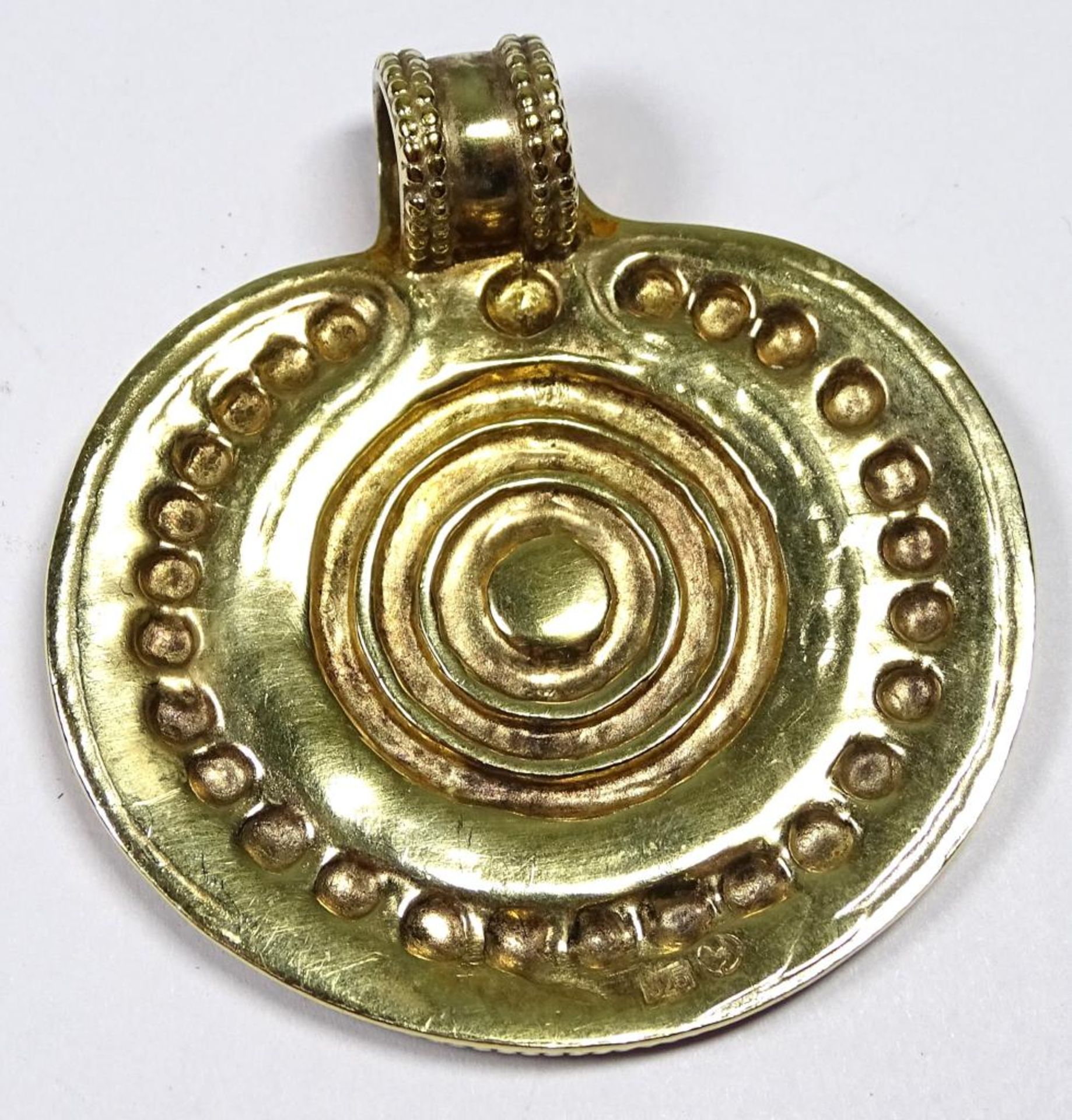 Anhhänger Silber 925/000 vergoldet, L. 53,5 mm, 22,6 - Bild 2 aus 2