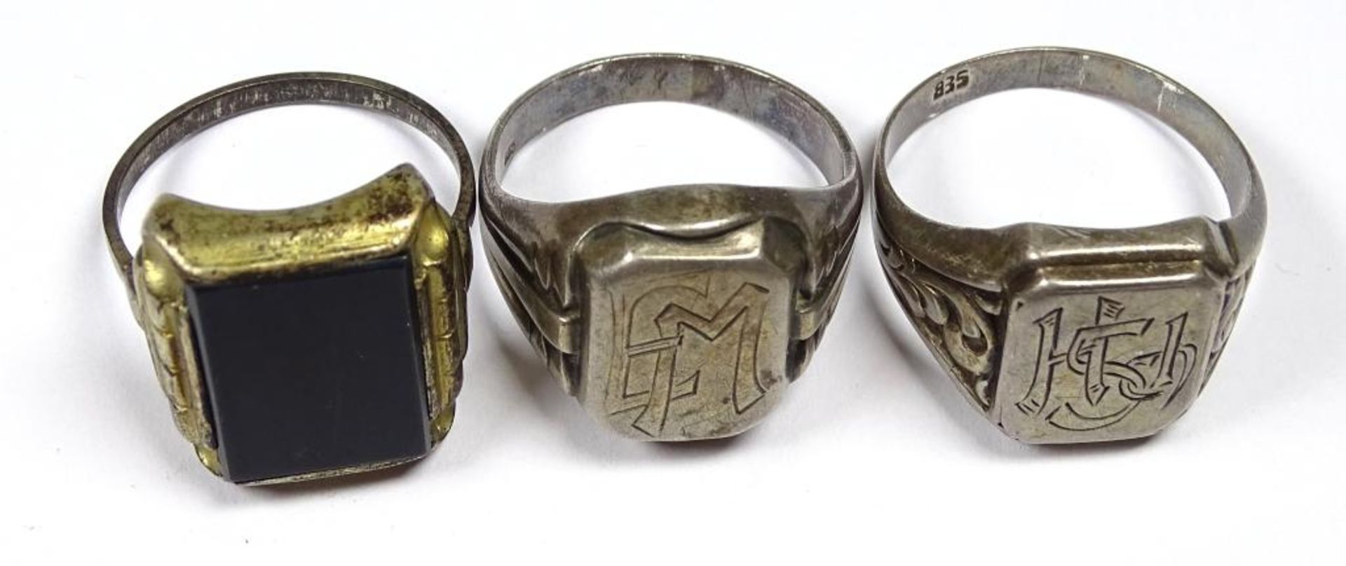 Siegel-Ringe 2x Silber 925/000, RG 65, 63, 61, 18,0 g - Bild 3 aus 4