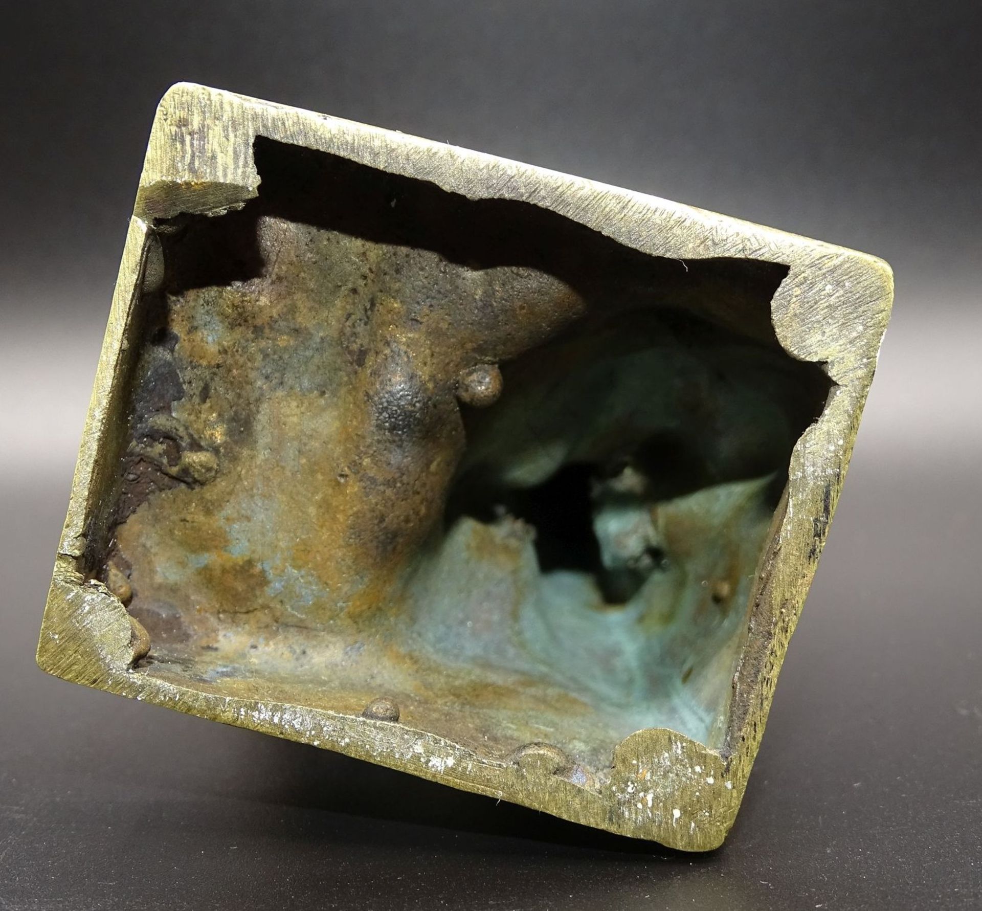 antike Bronze, griechischer Athlet?, Alters-u. Gebrauchsspuren, H-14 cm - Bild 6 aus 6
