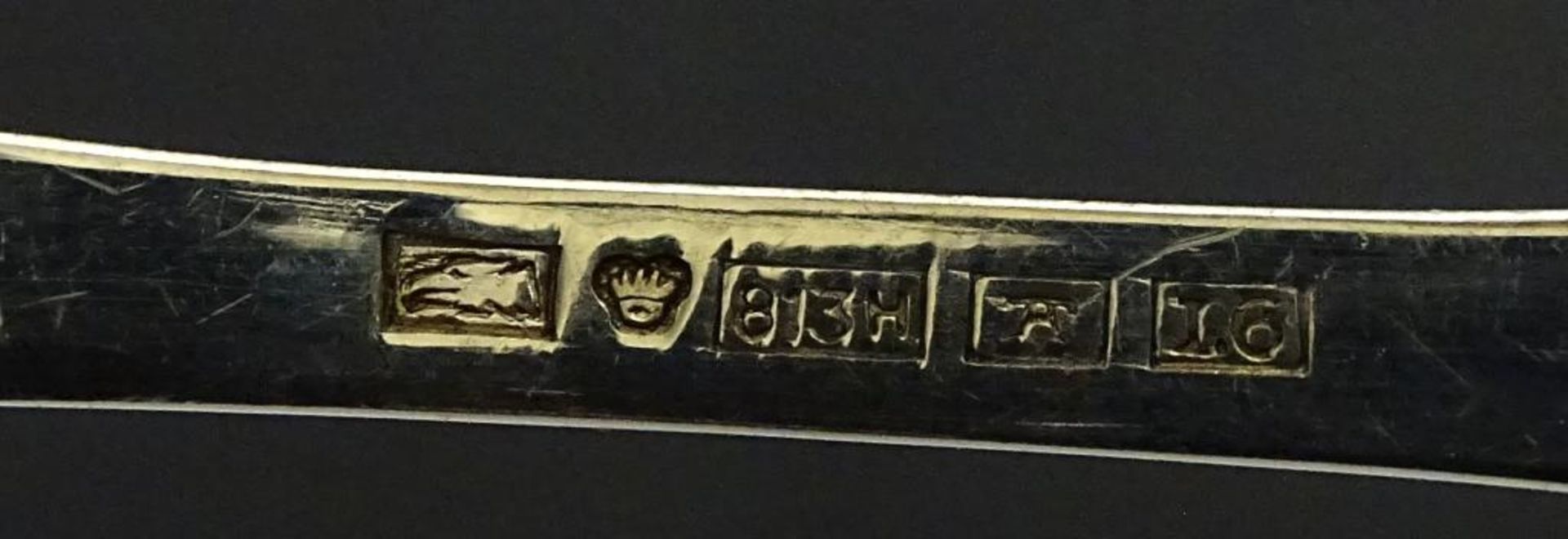 Löffel mit Wappen,emailliert,div.Punzierungen,L- 12,5cm,Silber, 17,8gr - Bild 2 aus 2