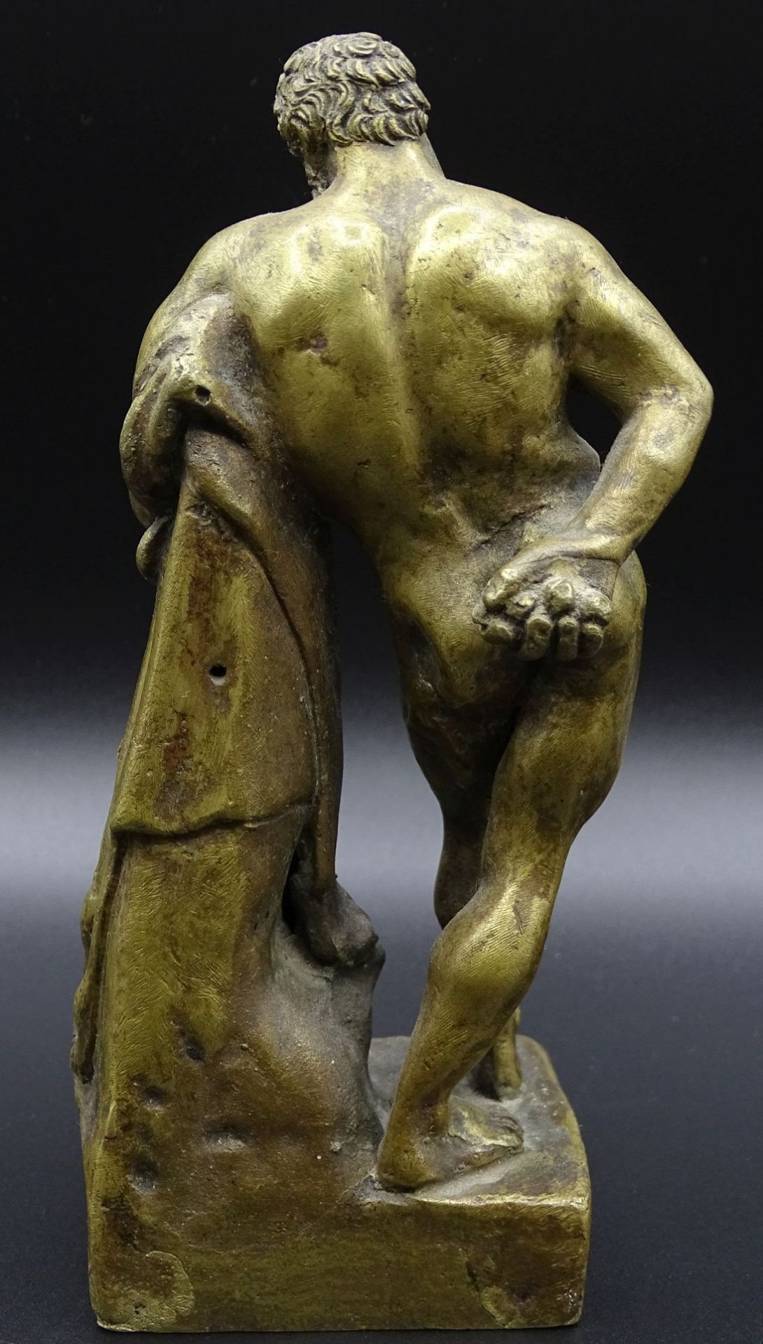 antike Bronze, griechischer Athlet?, Alters-u. Gebrauchsspuren, H-14 cm - Bild 4 aus 6