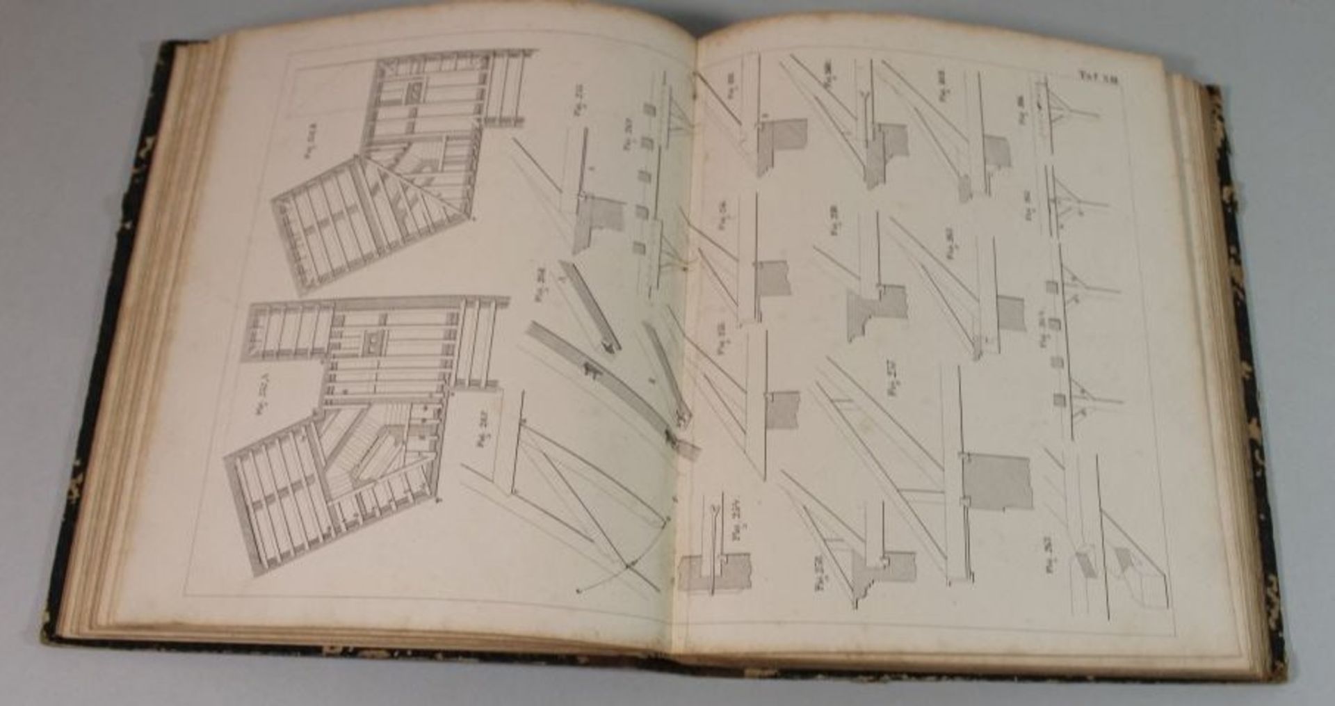 Skizzenbuch bzw. Baupläne für Holzarbeiten, 19. Jhd., Alters-u. Gebrauchsspuren - Bild 4 aus 4
