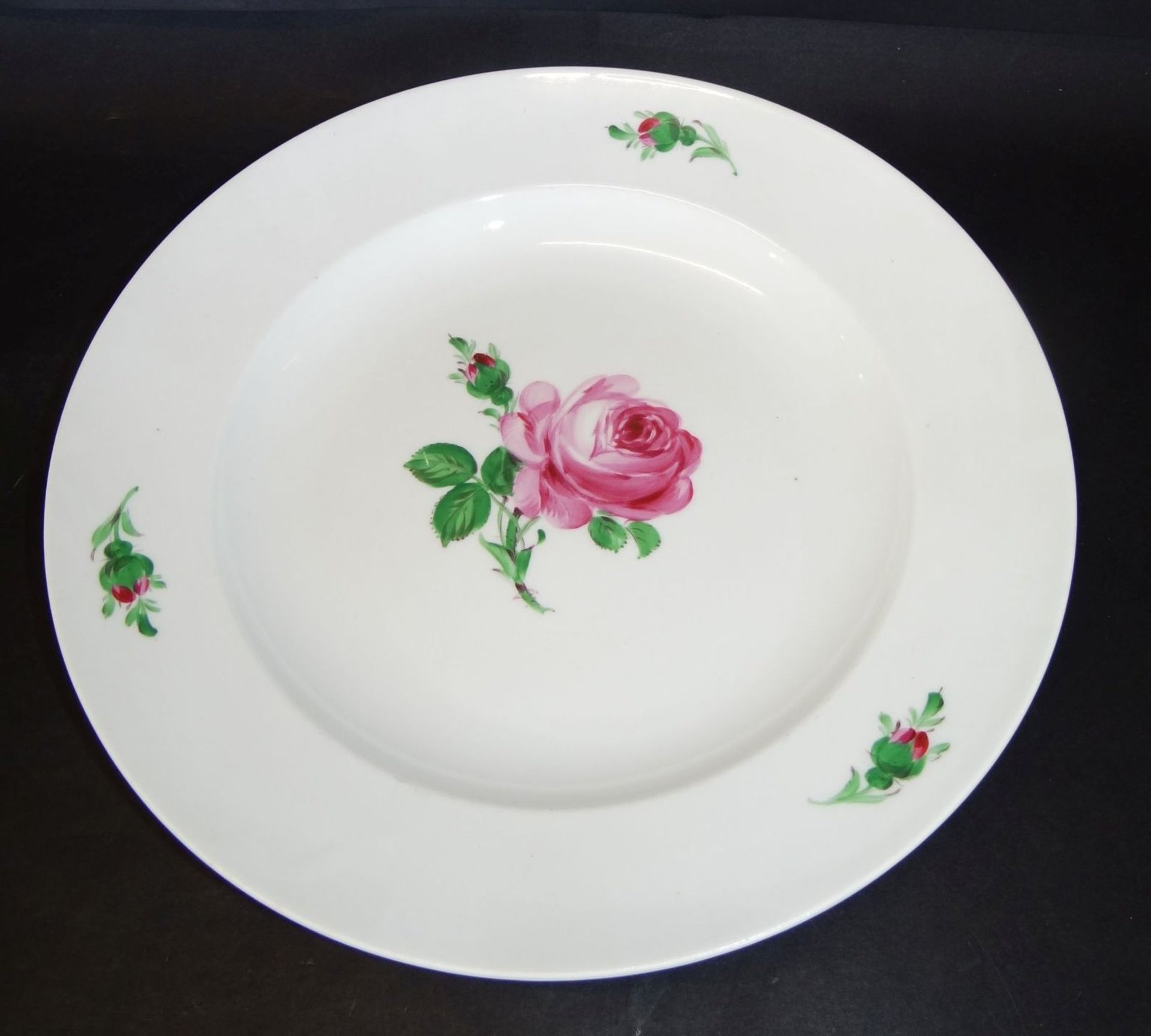 6 Teller "Meissen" rote Rose, D-125 cm, Schwertermarke durchschliffen, alle gut erhalten - Bild 3 aus 5