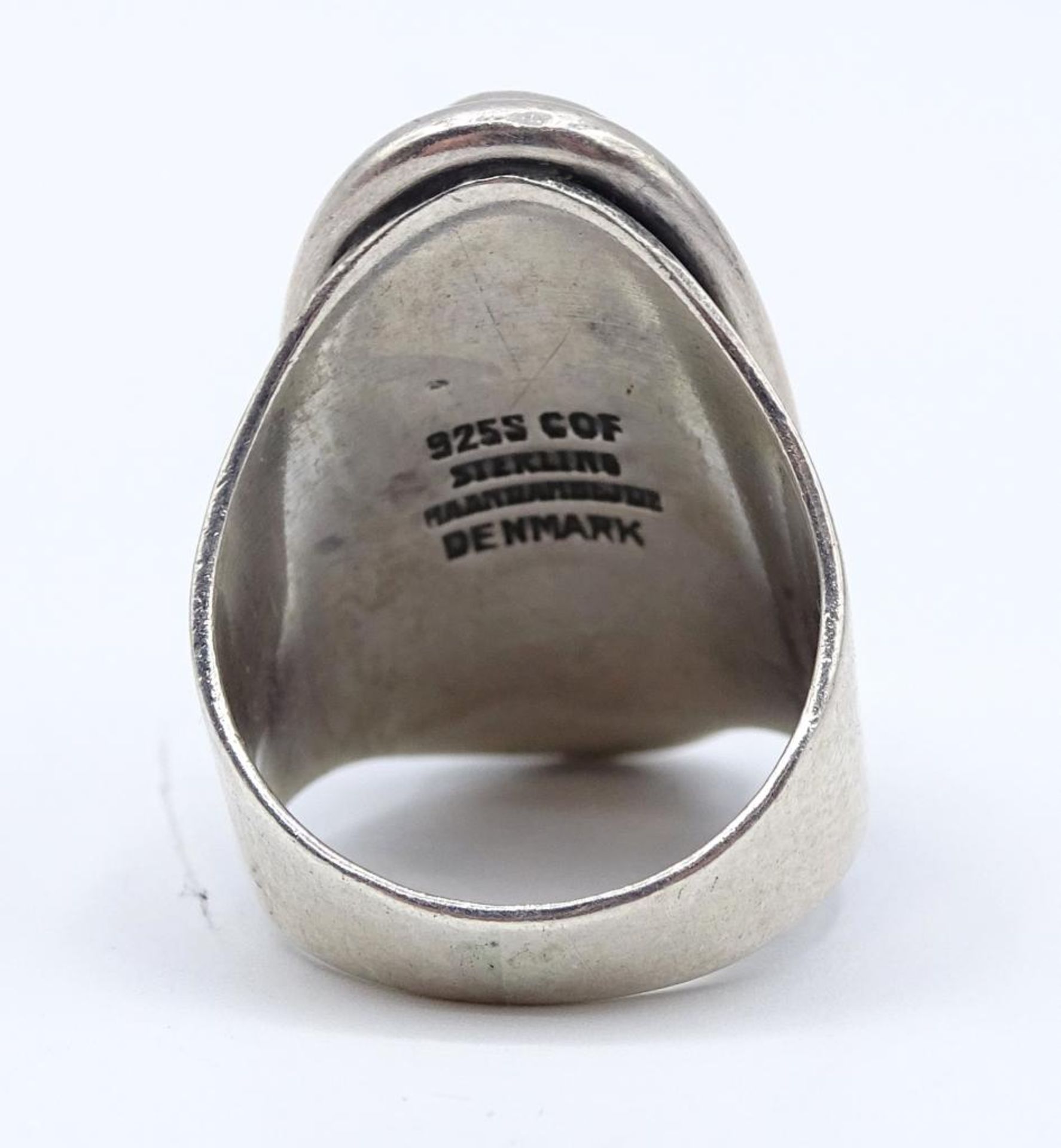 925er Silber Ring,Denmark,Bernstein Besatz ,11,20gr.RG 54 - Bild 3 aus 4