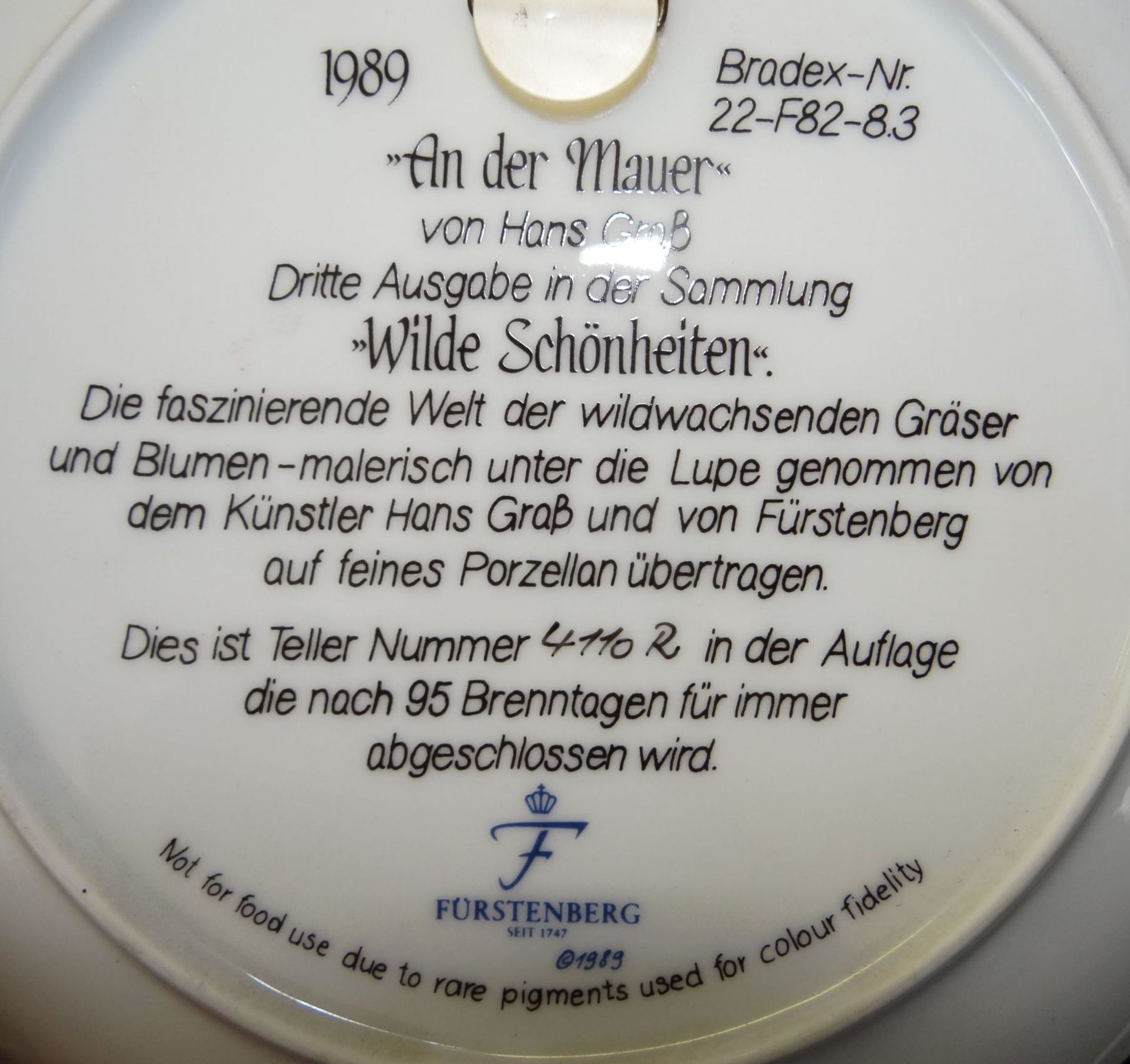 4x Wandteller "Fürstenberg" Wilde Schönheiten, D-19 - Bild 4 aus 4