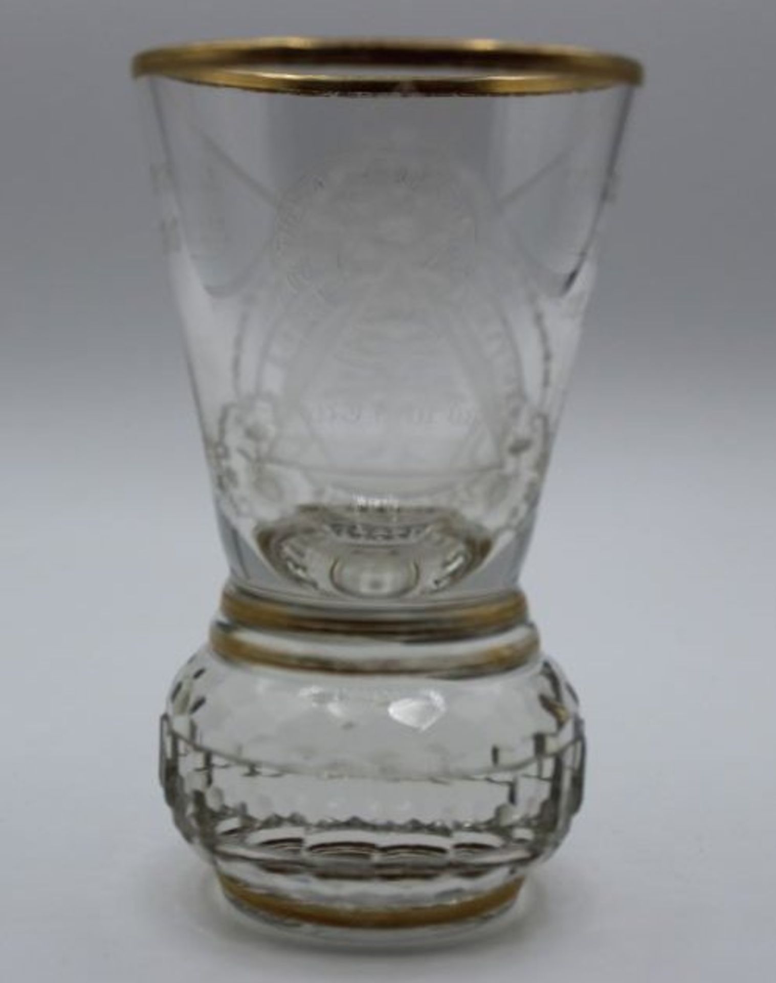 Logenglas der Freimaurer um 1921, guter Zustand, div. Gravuren, H-12,5cm.