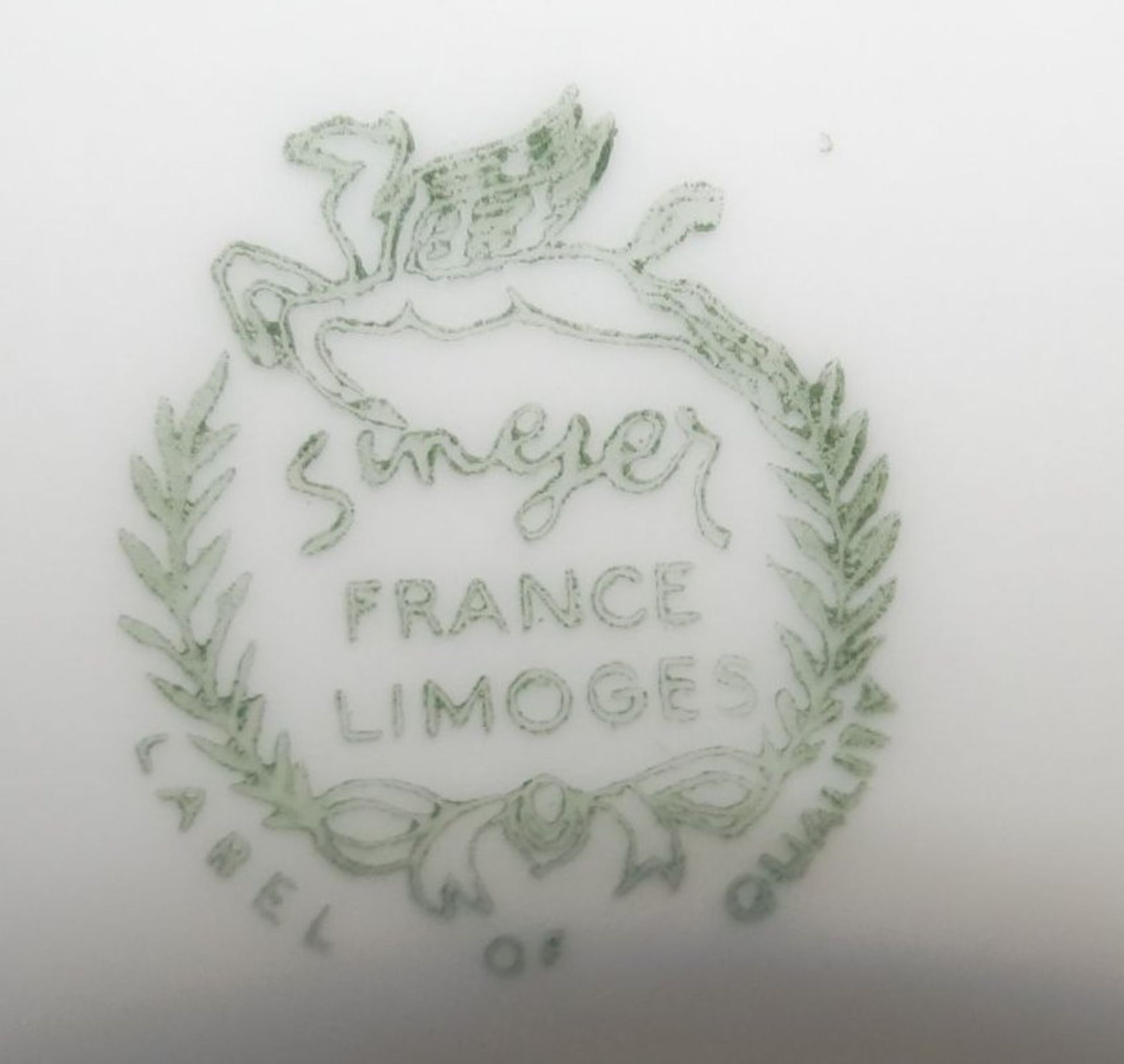 Speiseservice "Limoges" mit Rosendekor, für 6 Personen, um 1900, 37 Teile, gut erhalte - Bild 8 aus 8