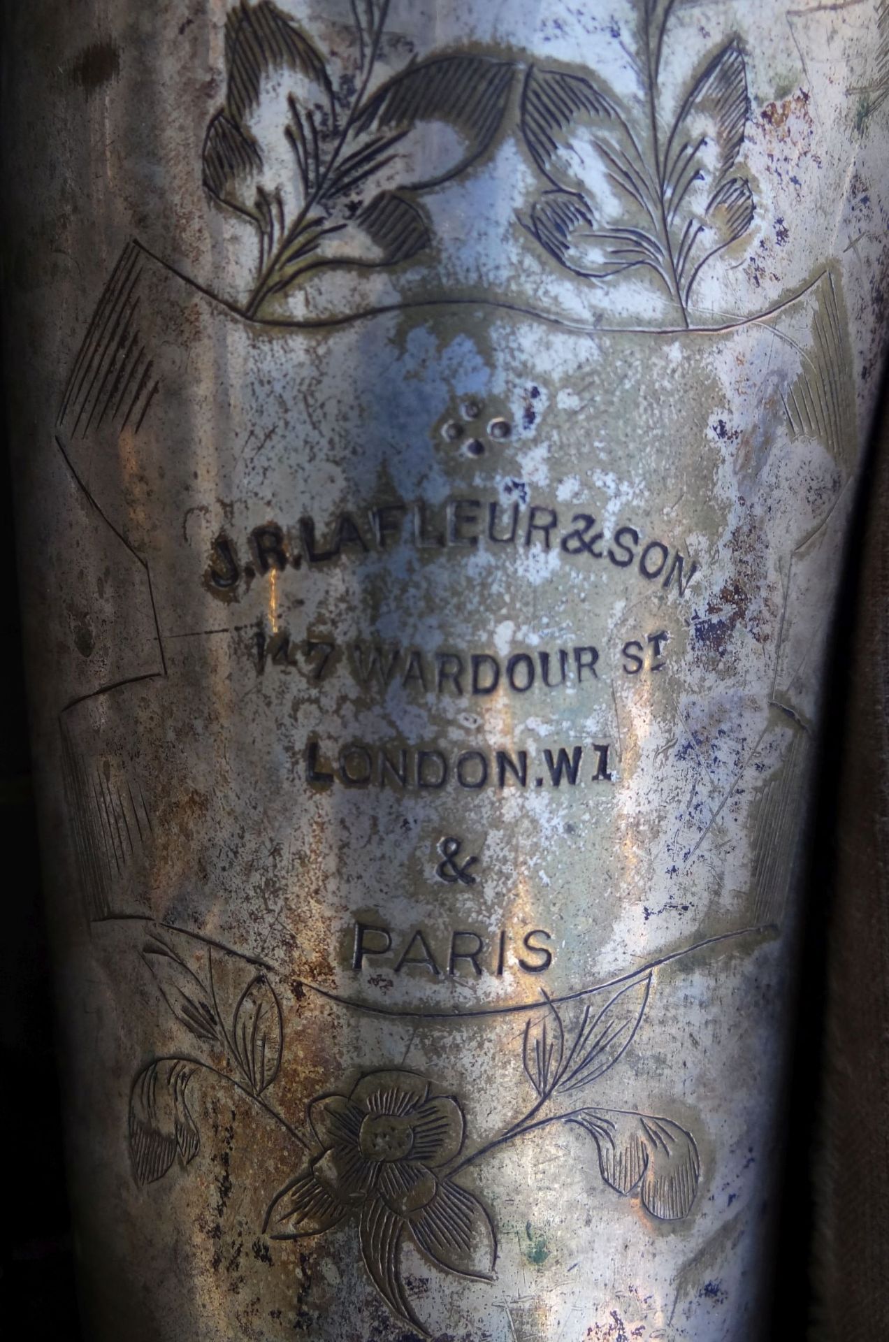 gr. Saxophon "J.R.Lafleur&Sons" London/Paris in Koffer (80x27 cm) Alters-u. Gebrauchsspuren - Bild 4 aus 9