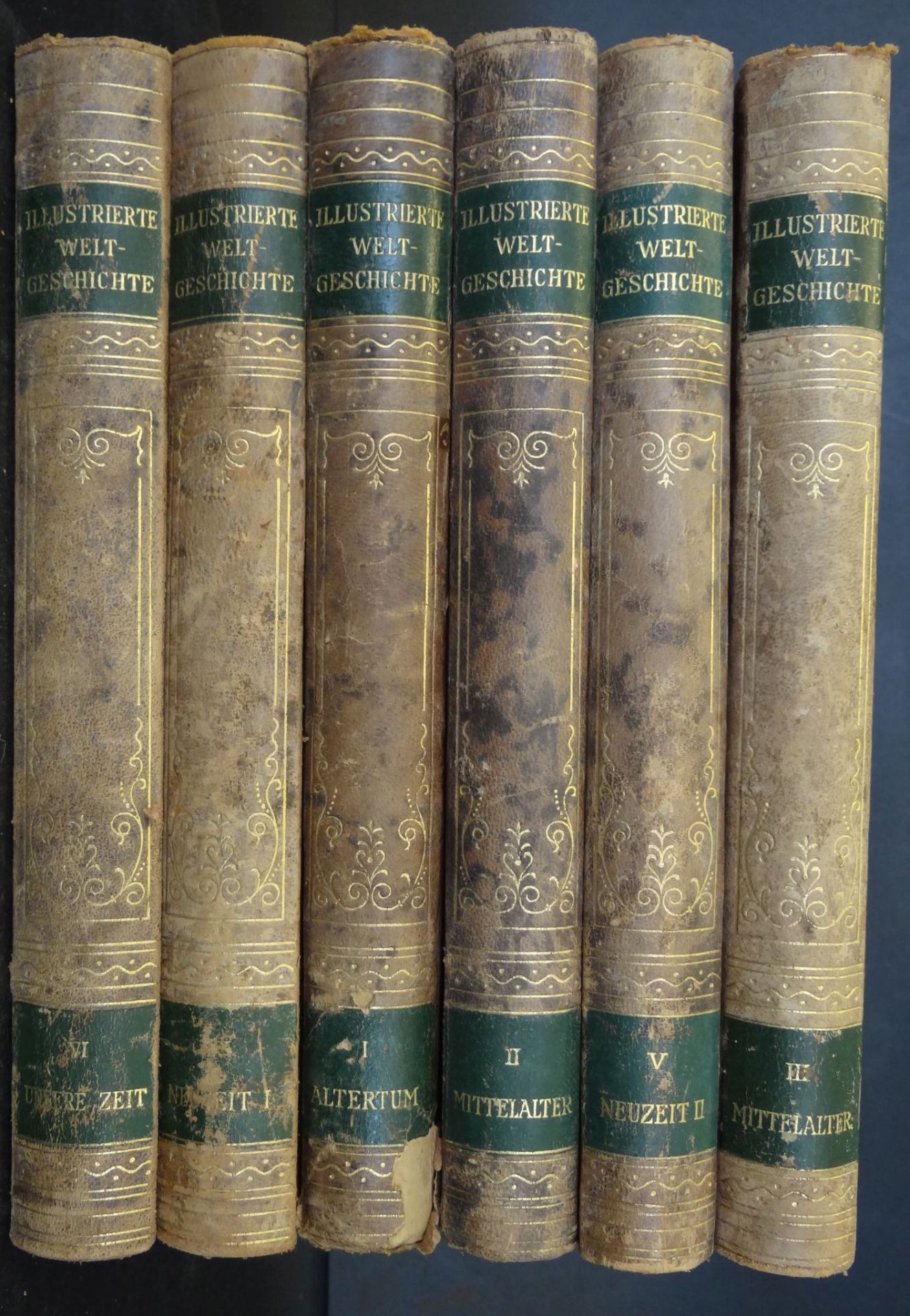 LEHMANN und PETERSEN "Illustrierte Weltgeschichte" um 1900, 6 Bände, gut erhalte