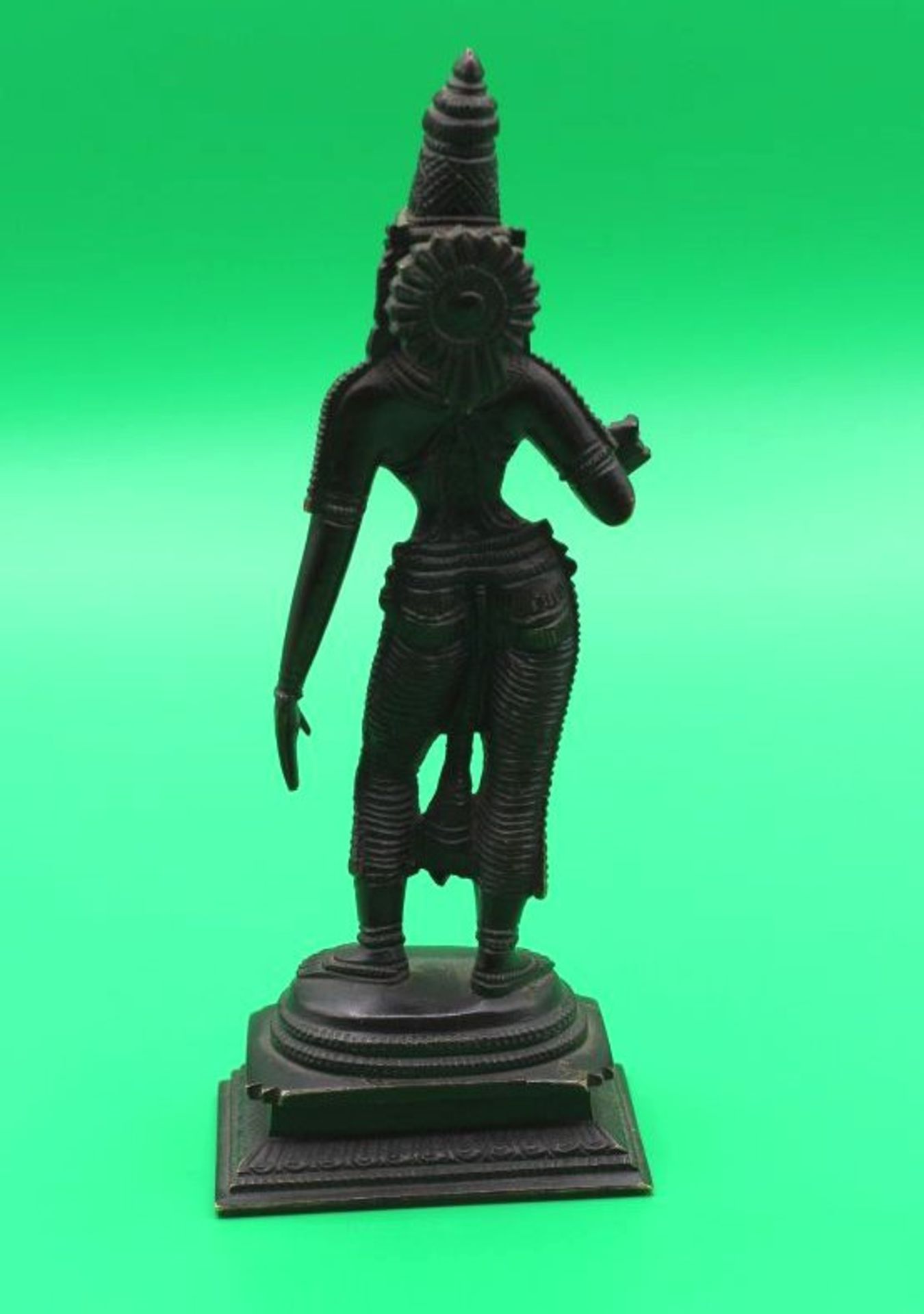 kl. Figur, indische Gottheit, Bronze geschwärzt, H-15c - Bild 2 aus 2