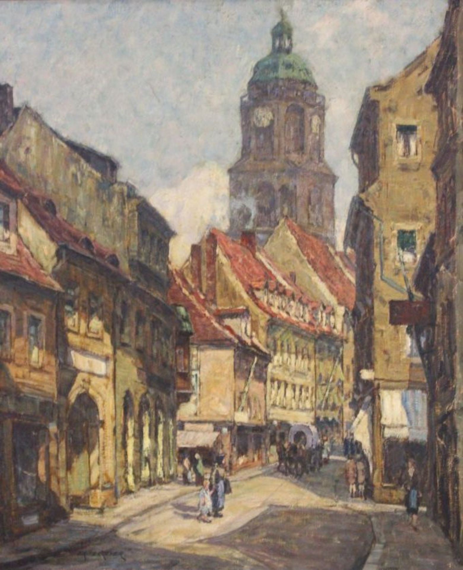 Fritz GEYER (1875-1947) "Ansicht Meissen", Öl/Leinwand, verso betitelt, 1x hinterlegte Stelle,