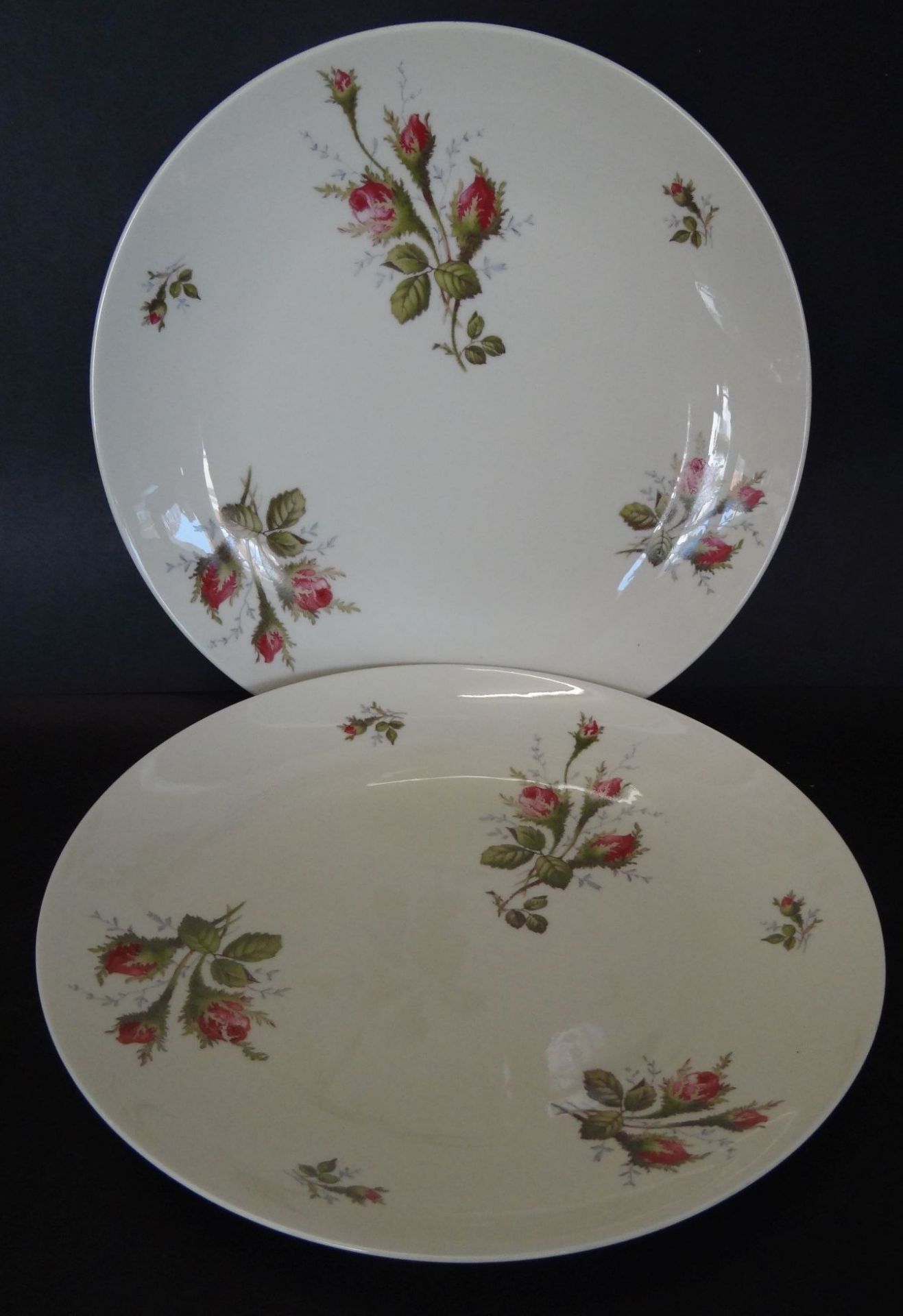 2 ovale Platten (44x33 und 32x24 cm) und 2 runde Teller (D-27 cm)"Rosenthal" Dekor Aida-Winifrid - Bild 5 aus 5