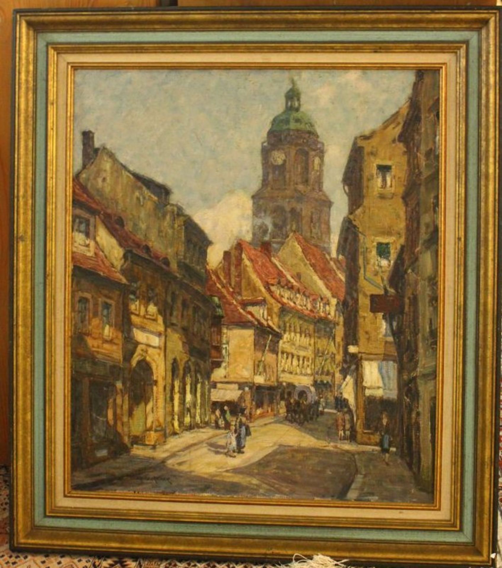 Fritz GEYER (1875-1947) "Ansicht Meissen", Öl/Leinwand, verso betitelt, 1x hinterlegte Stelle, - Bild 3 aus 5