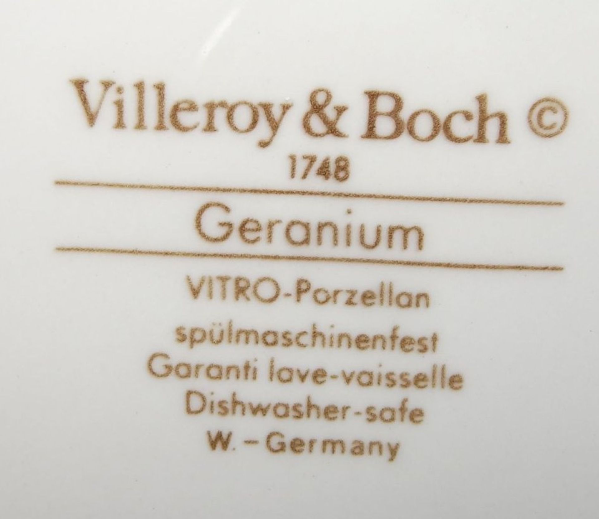 Restsevice "Villeroy&Boch" Geranium, 25 Teile, gut erhalten, gr. Terinne H-16 cm, D-16 cm - Bild 5 aus 5