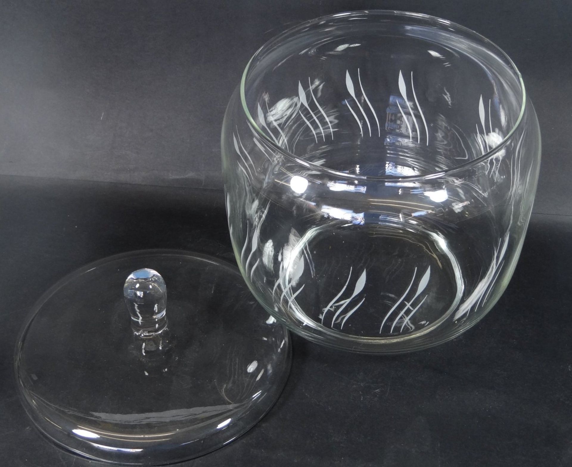 grosses Kristall-Deckelgefäss mit Schliff, H-25 cm, D-19 c - Bild 3 aus 3