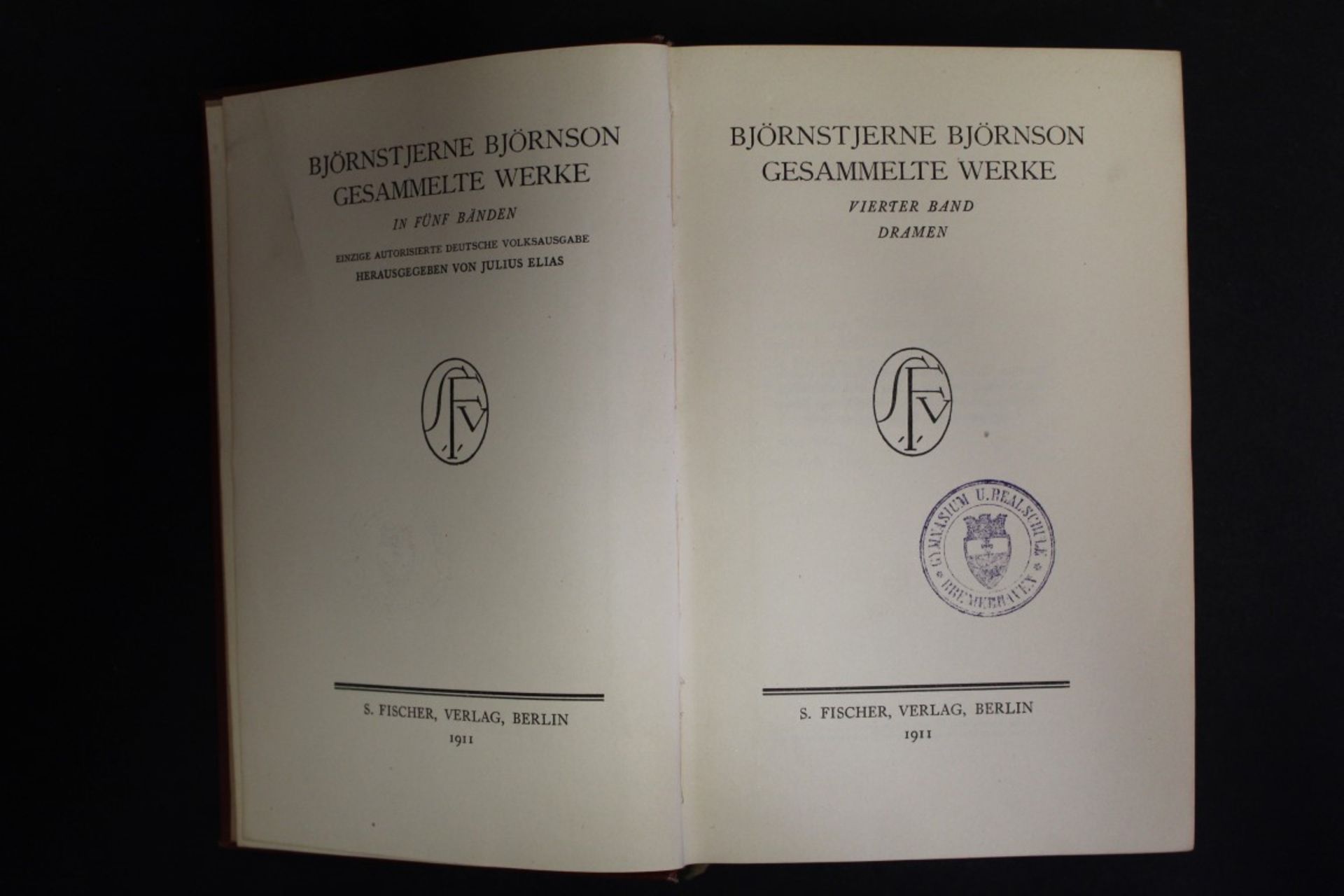 5 Bände Björnstjerne Björnson, Gesammelte Werke, 1911, Band 1-5, Alters-u. Gebrauchsspu - Image 8 of 9