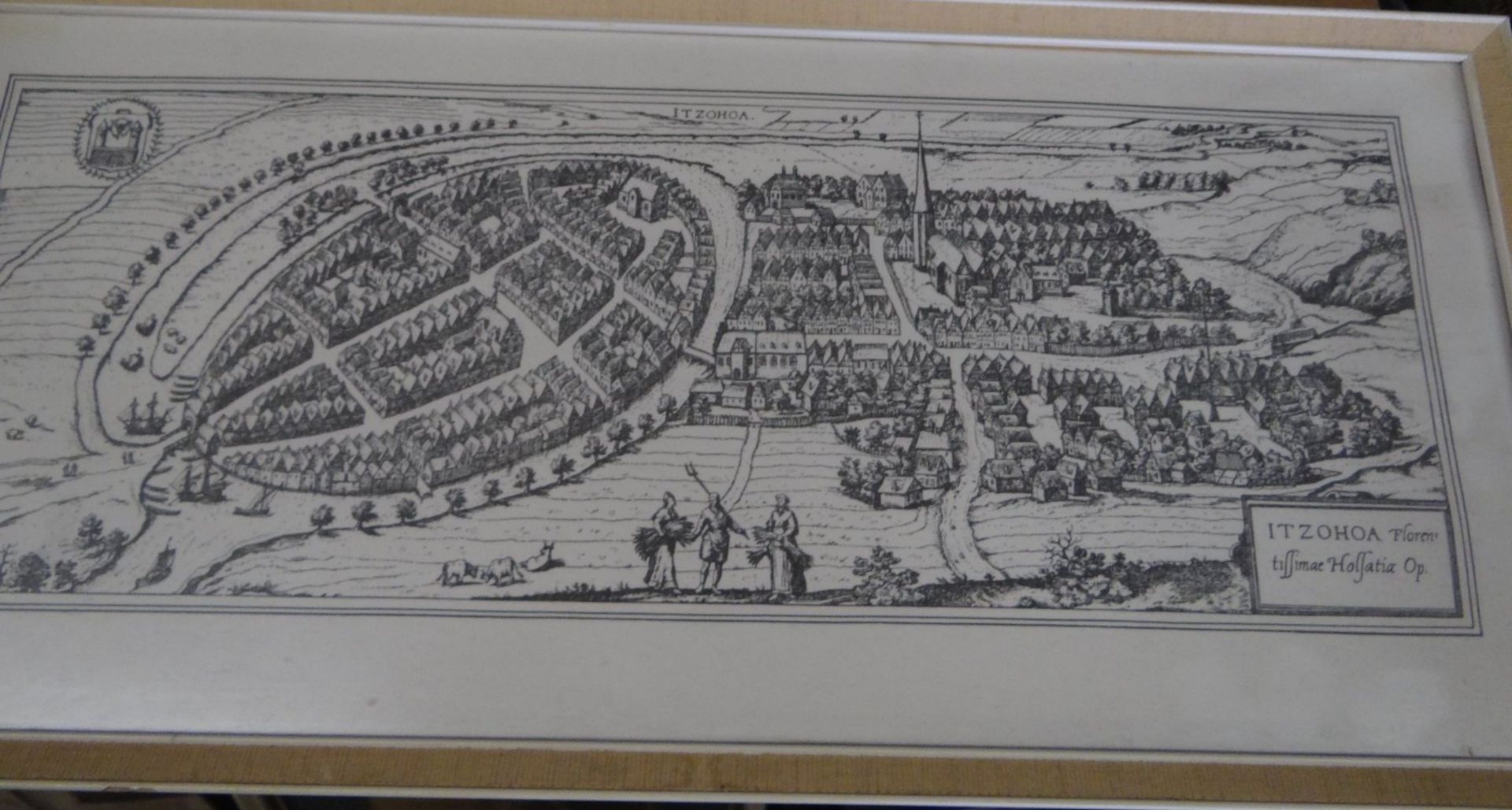 Stadtplan der Stadt Itzehoe, Neudruck, ger/Glas, RG 26x56 cm