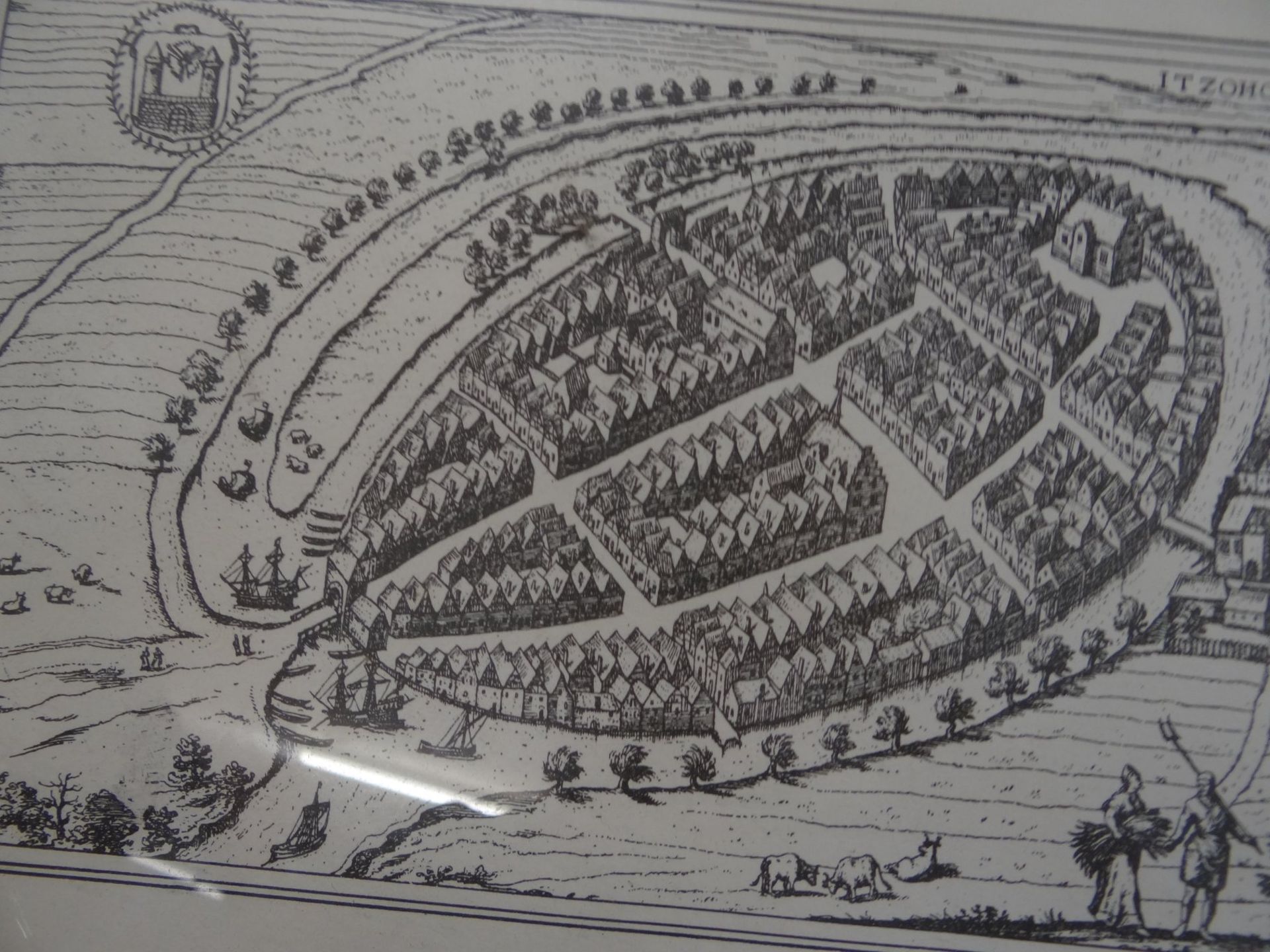 Stadtplan der Stadt Itzehoe, Neudruck, ger/Glas, RG 26x56 cm - Image 3 of 3