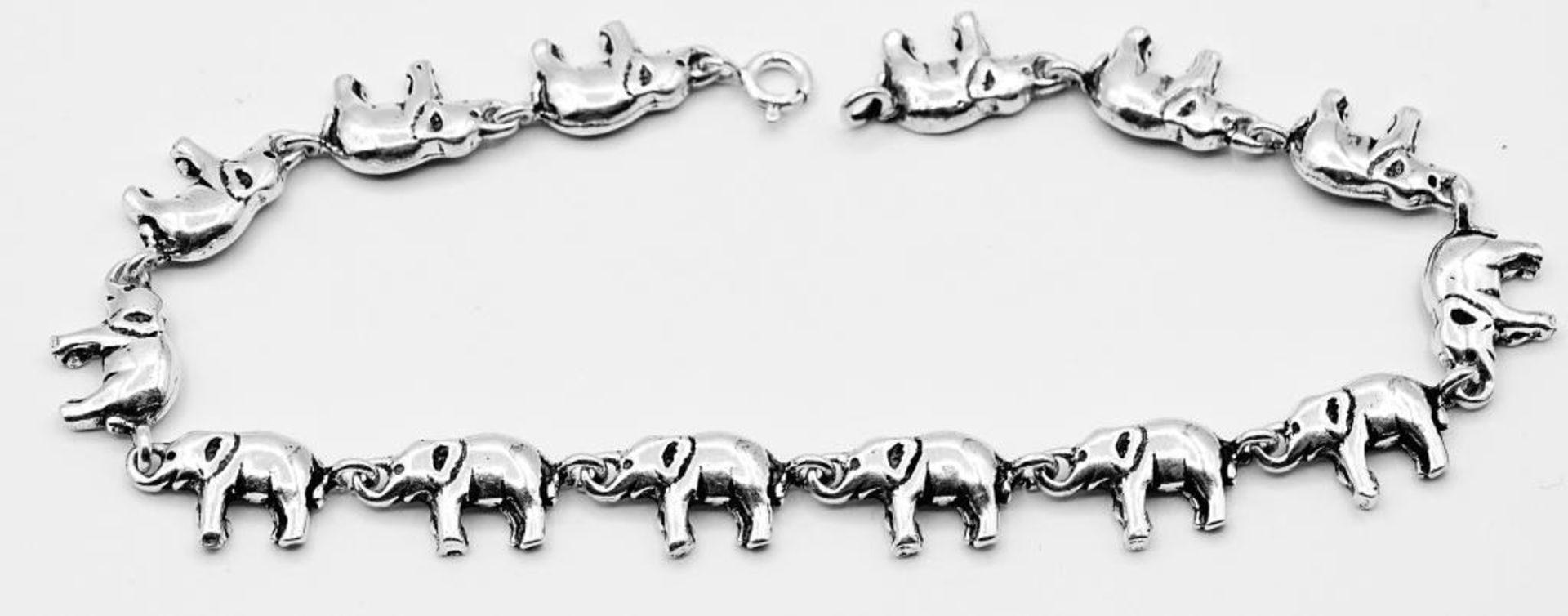 925er Silber Armband mit Elefanten,L- 24cm, 17,3gr.