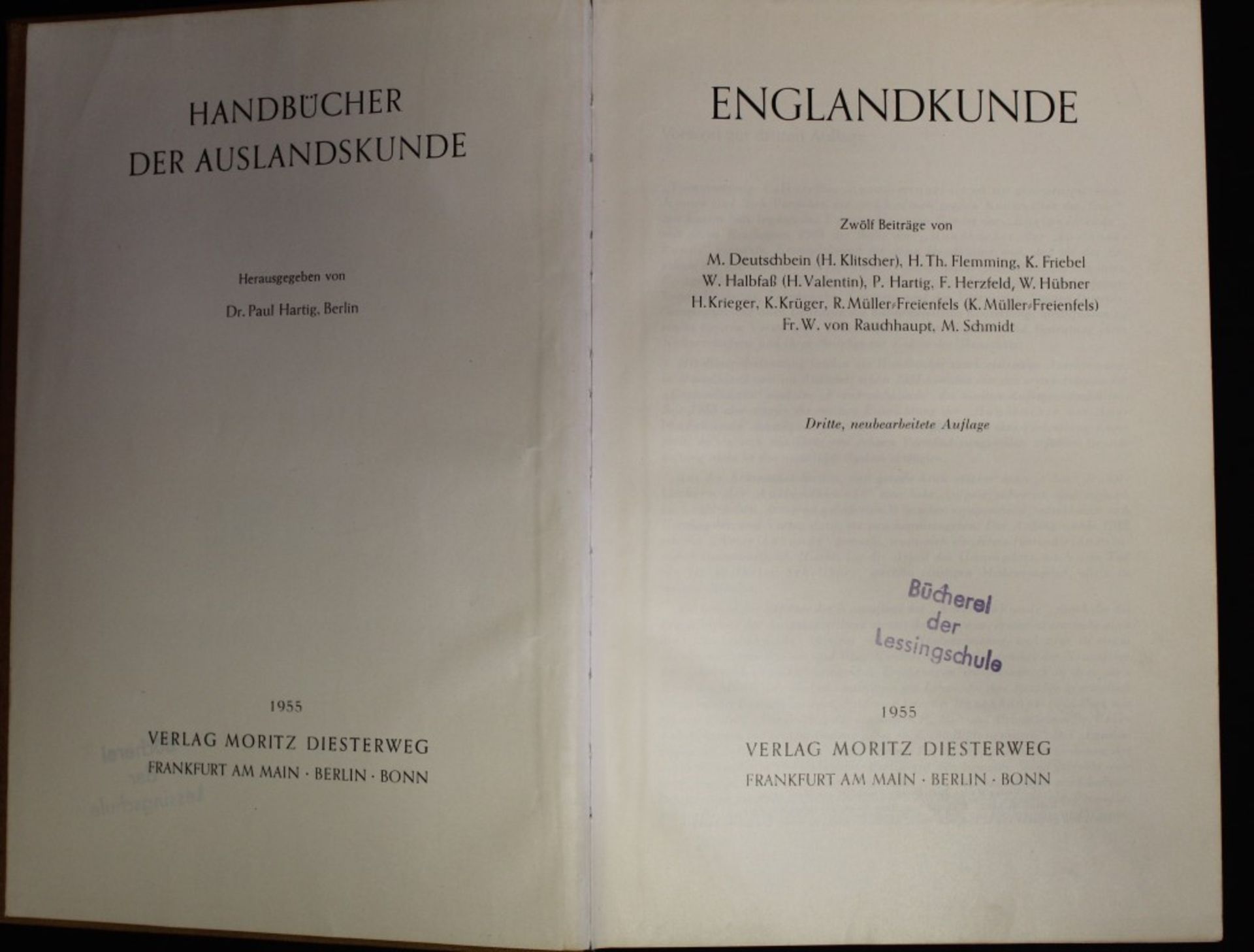 Englandkunde, Dritte Auflage, Herausgeg. Dr. Paul Hartig, 1955, Handbücher der Auslandskunde, - Bild 2 aus 3