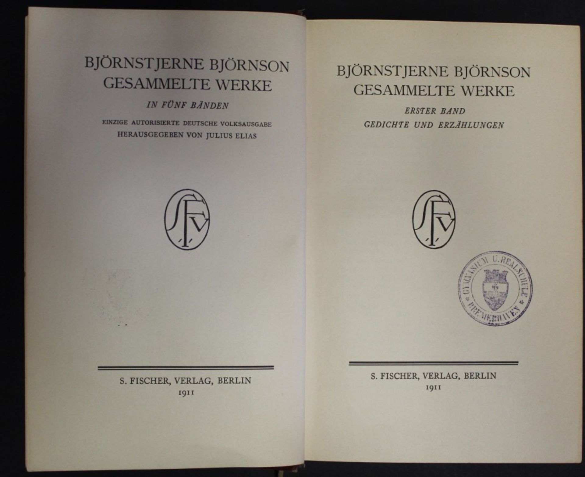 5 Bände Björnstjerne Björnson, Gesammelte Werke, 1911, Band 1-5, Alters-u. Gebrauchsspu - Image 3 of 9