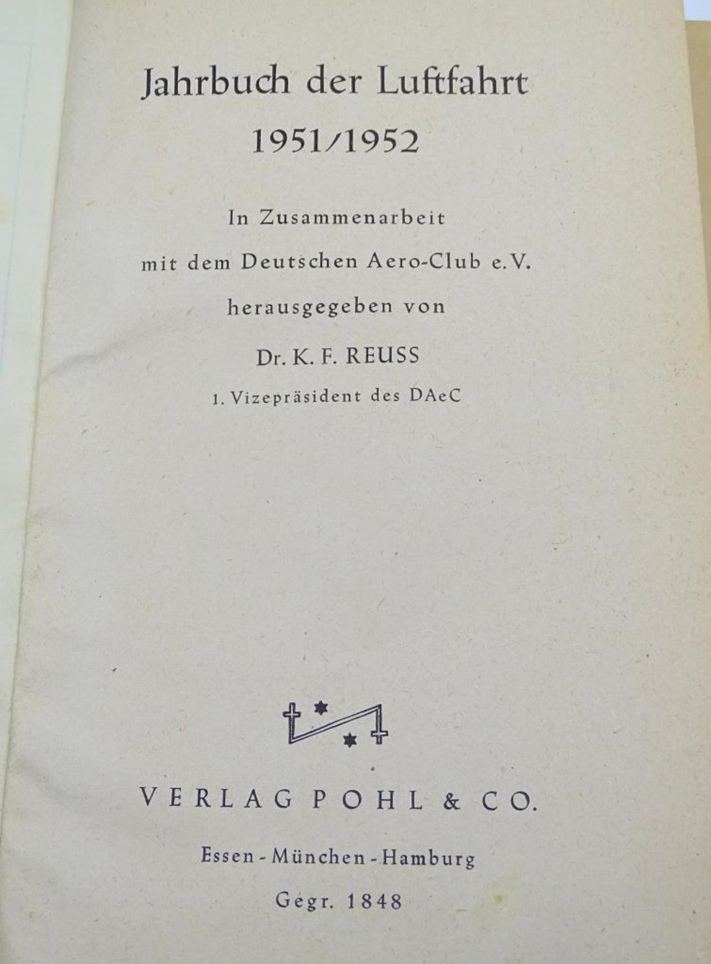 6x Jahrbücher der Luftfahrt ,Pohl&Co,1951-5 - Bild 2 aus 8