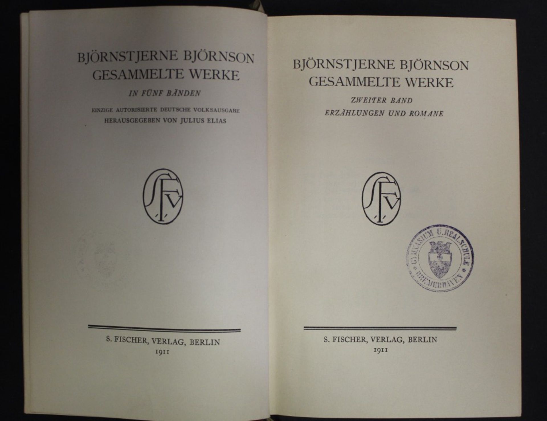 5 Bände Björnstjerne Björnson, Gesammelte Werke, 1911, Band 1-5, Alters-u. Gebrauchsspu - Image 5 of 9